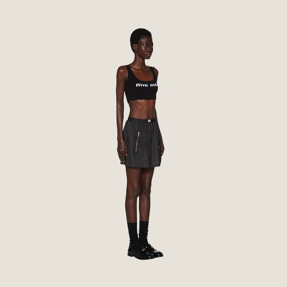 Technical silk miniskirt - 5