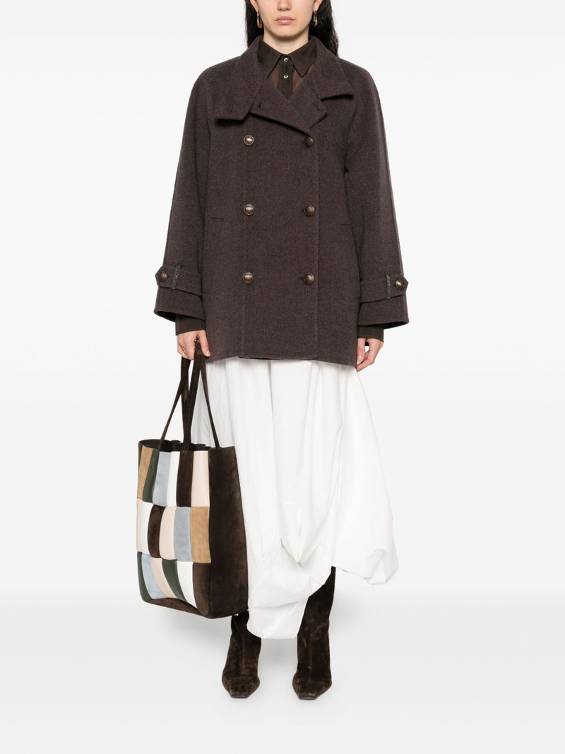 Brunello Cucinelli double-breasted buttoned coat outlook
