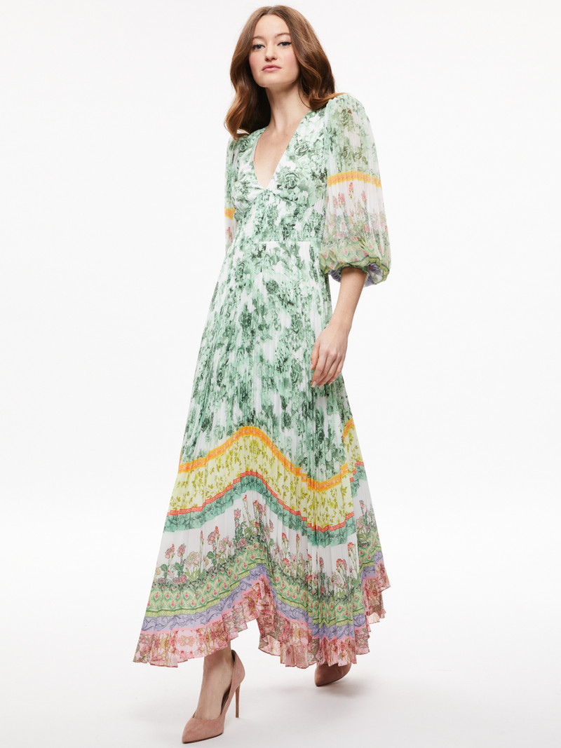 SION SUNBURST PLEATED MAXI DRESS 5