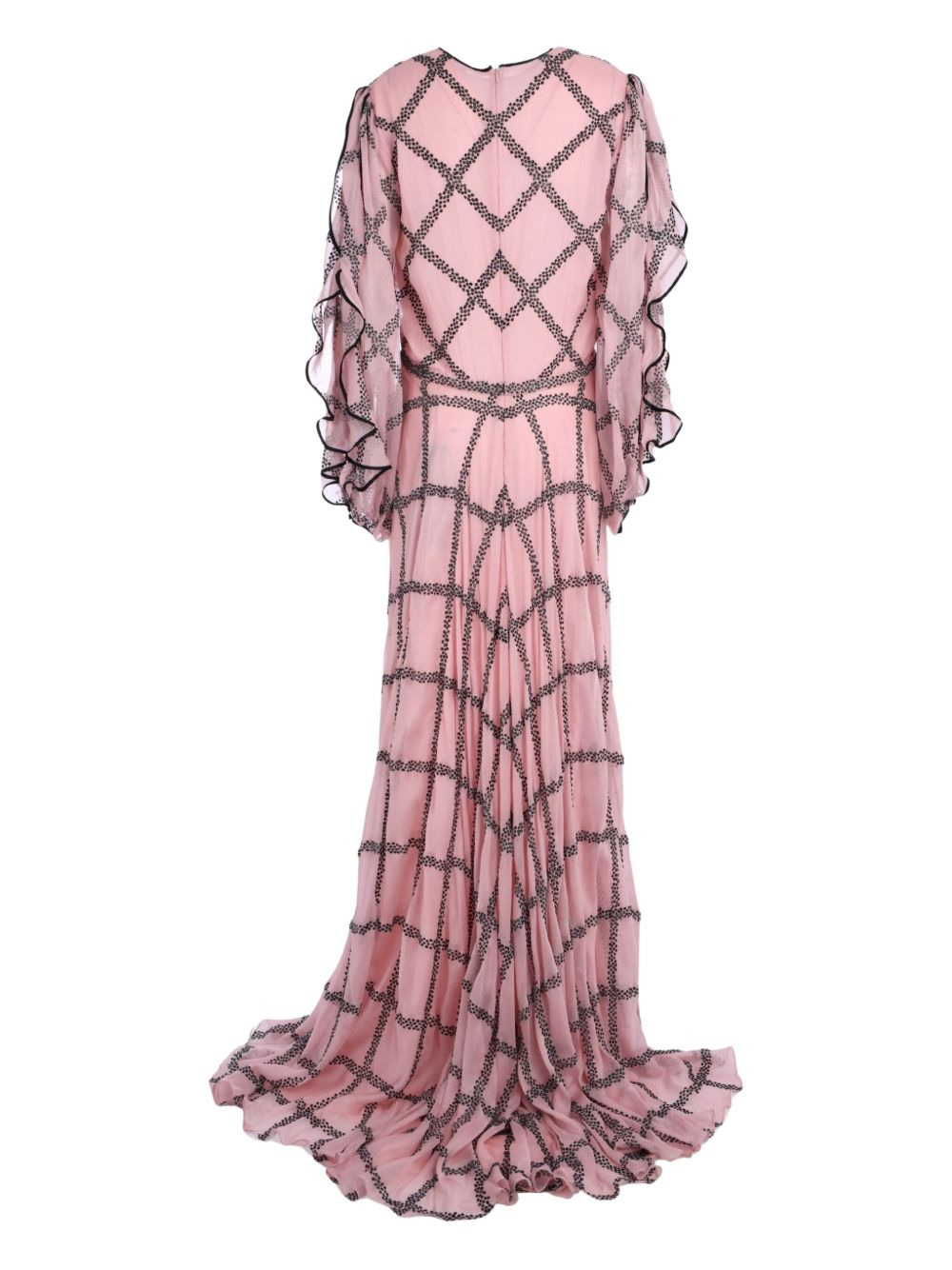 glitter-trimmed silk gown - 2
