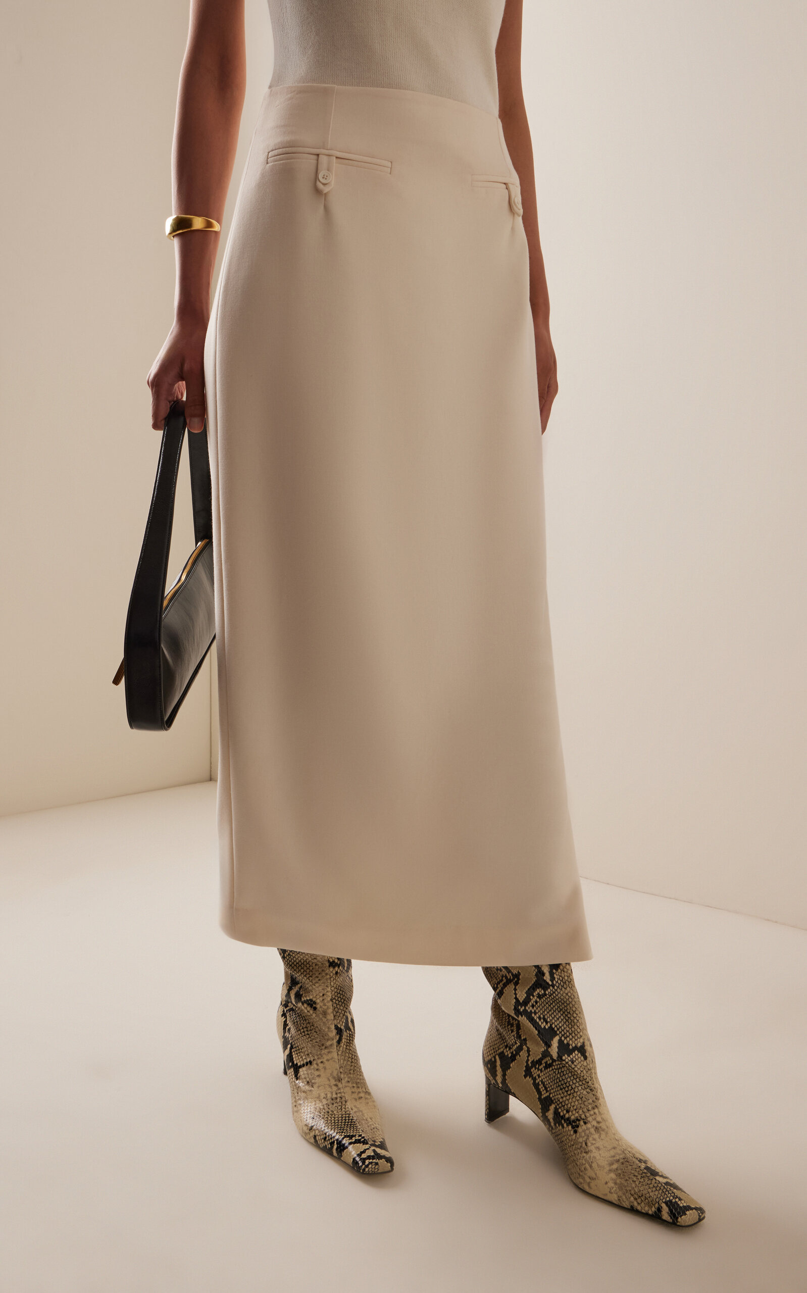 Smith Crepe Maxi Skirt white - 3