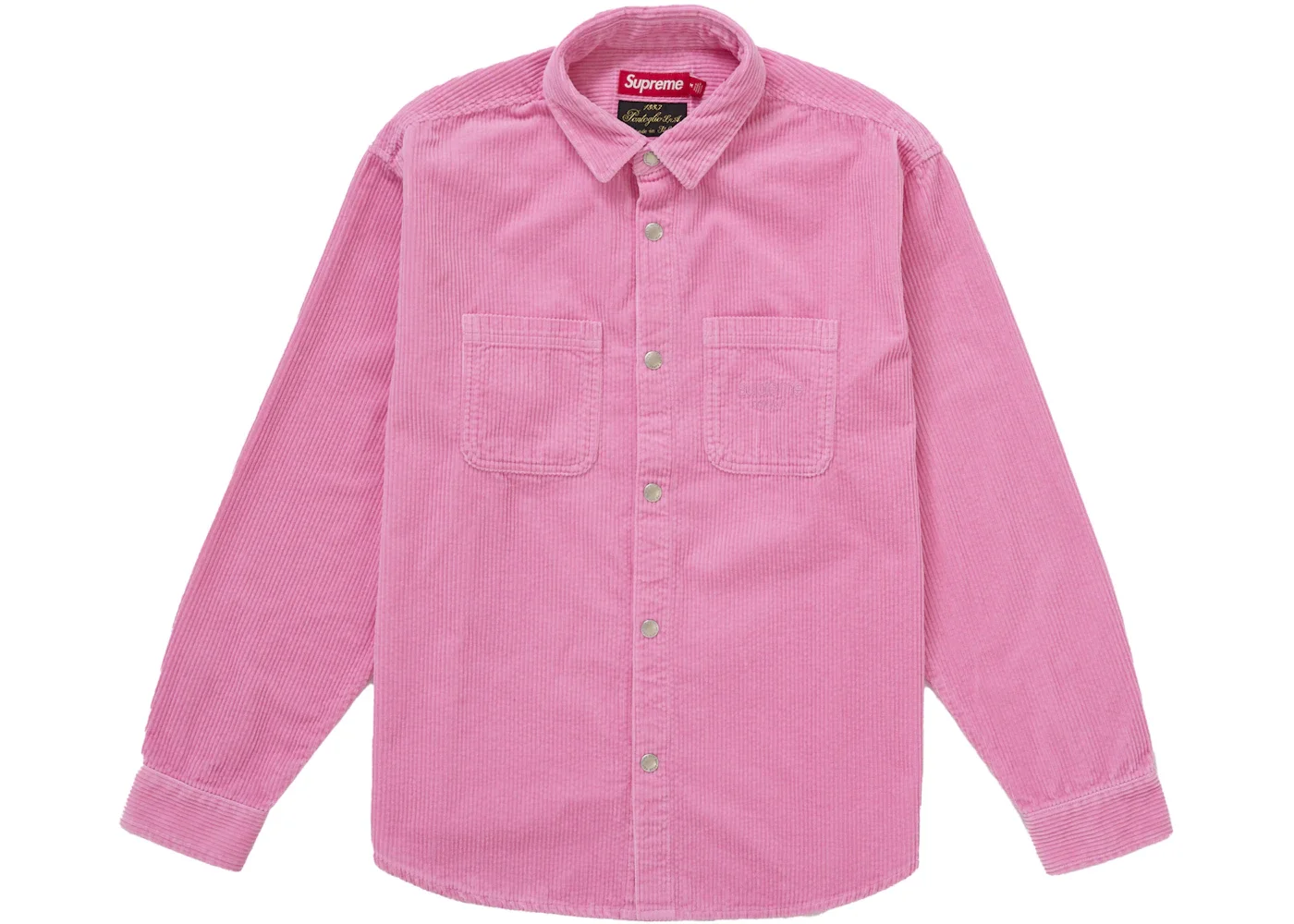 Supreme Wide Wale Corduroy Snap Shirt (FW25) Pink - 1