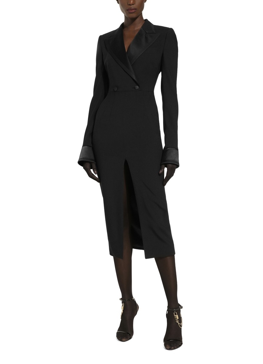 Midi Robe Manteau Dress In Stretch Wool - 2