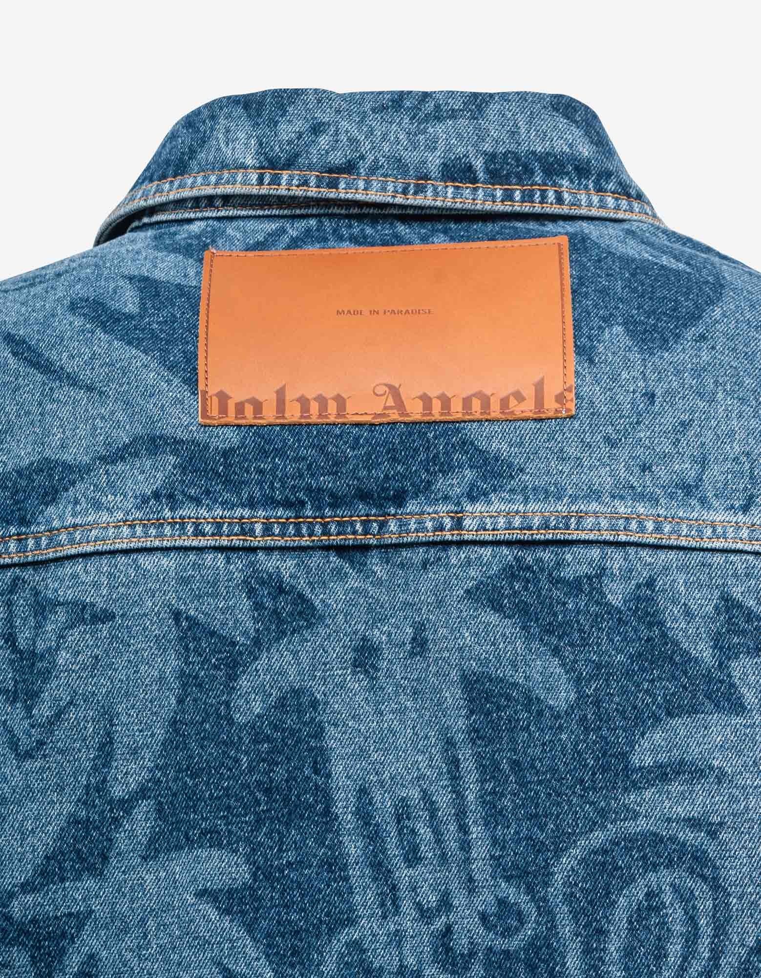 Blue Palmity All-over Laser Denim Shirt - 6