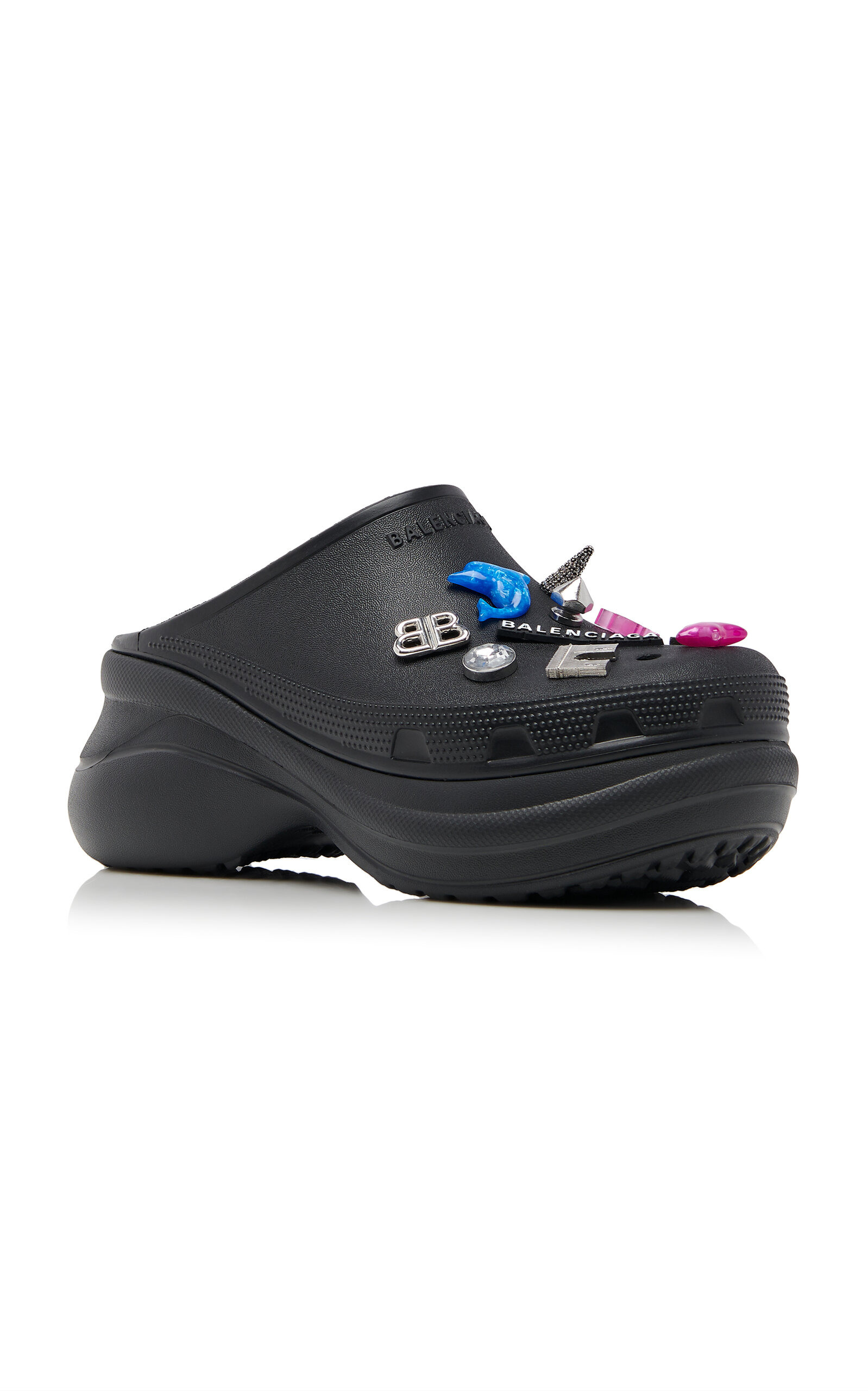 Embellished Rubber Croc Mules black - 4