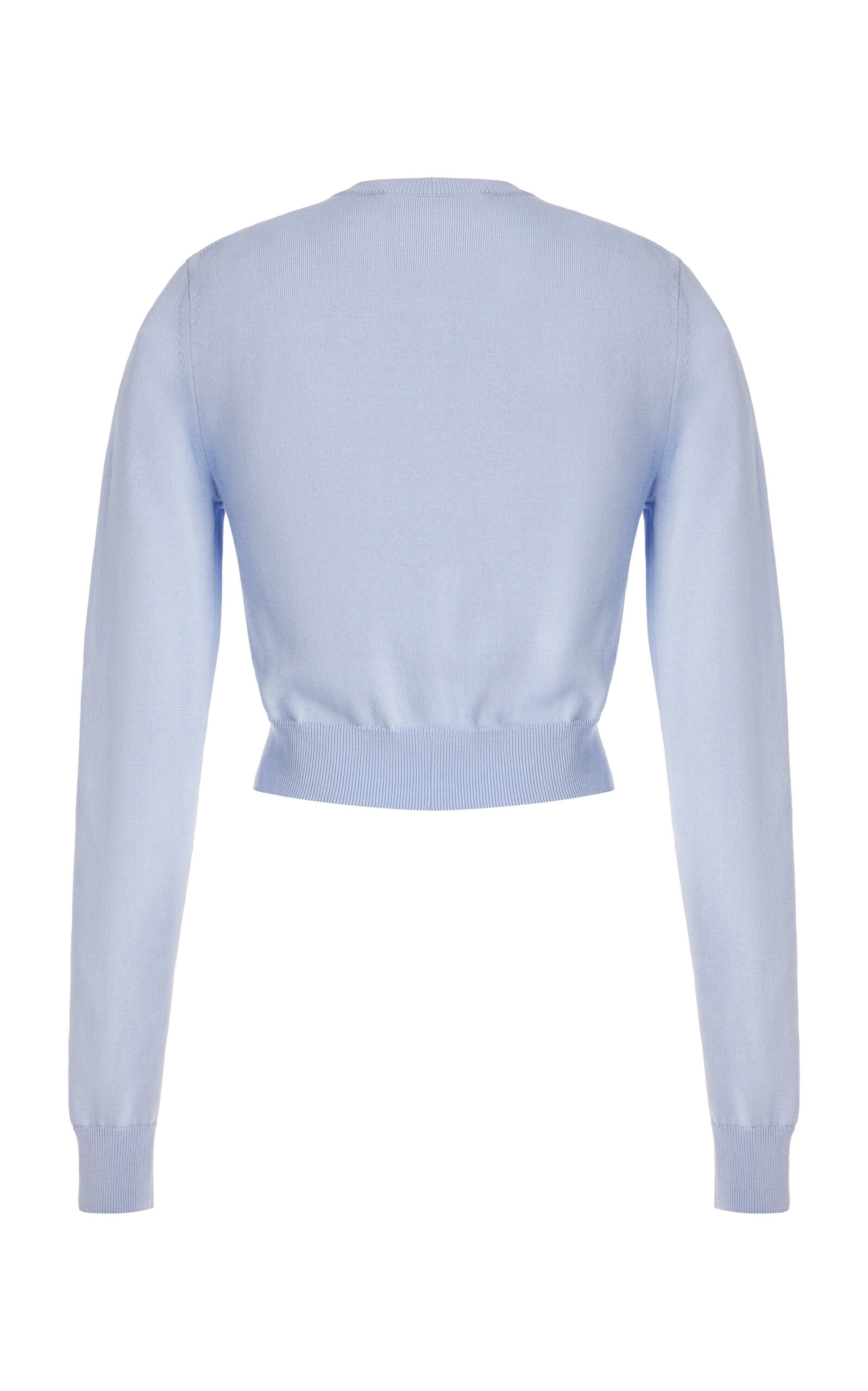 Cropped Silk-Cotton Cardigan blue - 5