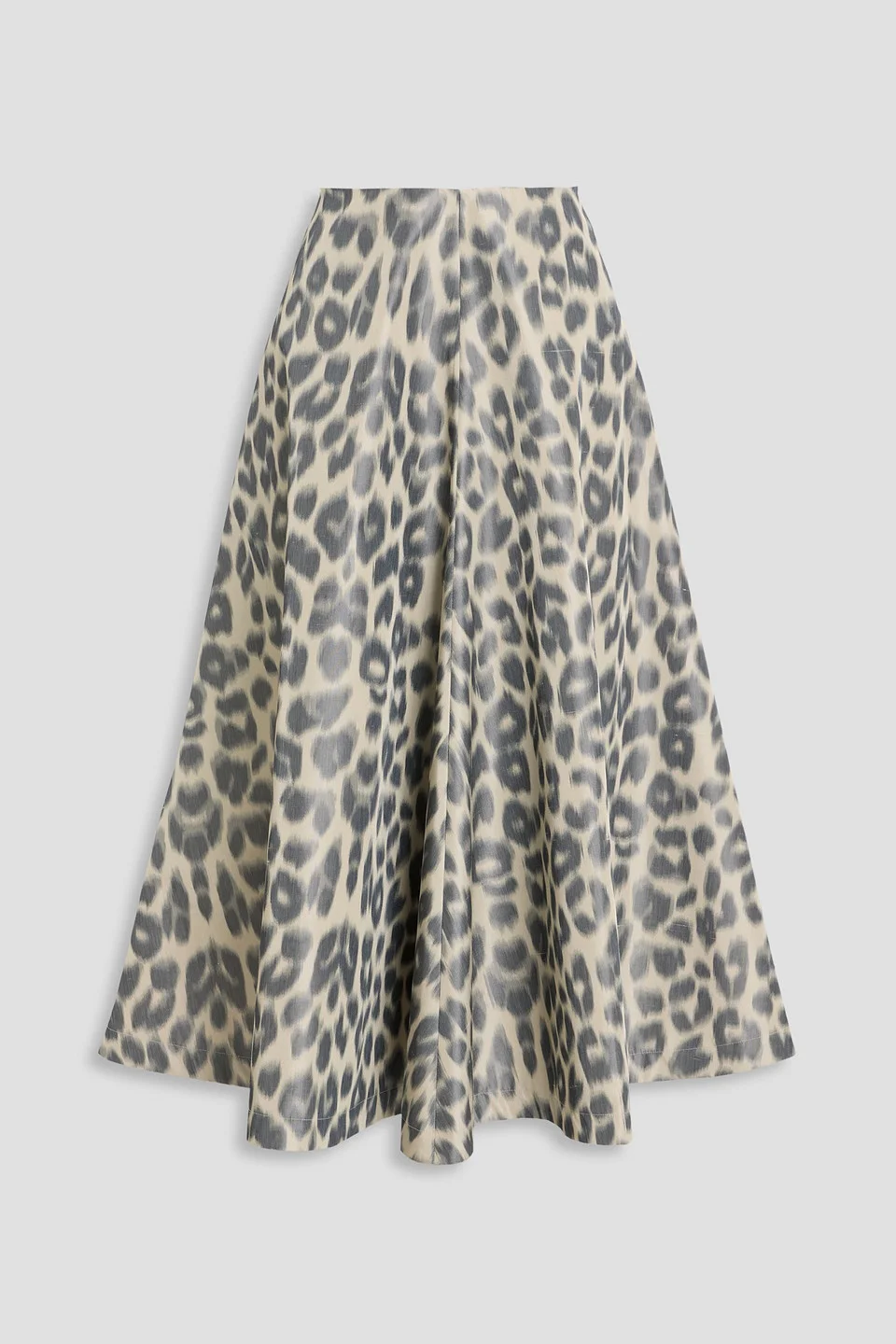 Leopard-print taffeta midi skirt - 1