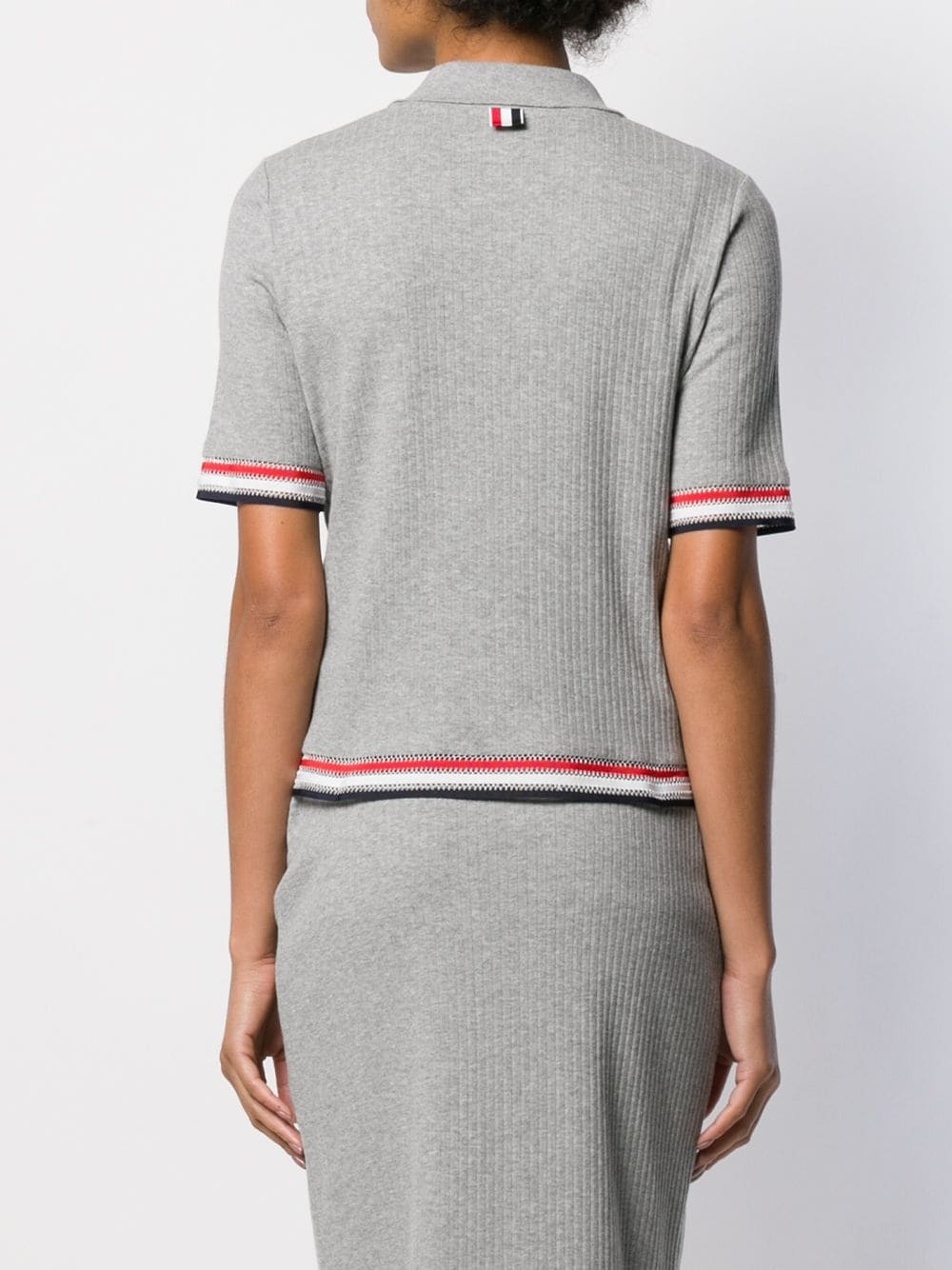 stripe detail polo top - 4