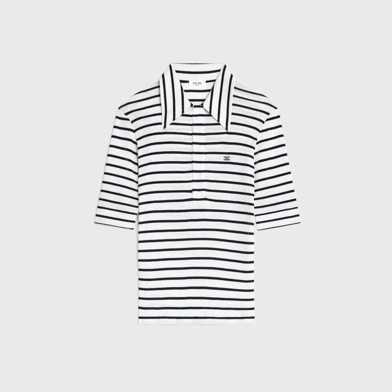 CELINE polo shirt IN striped silk jersey outlook