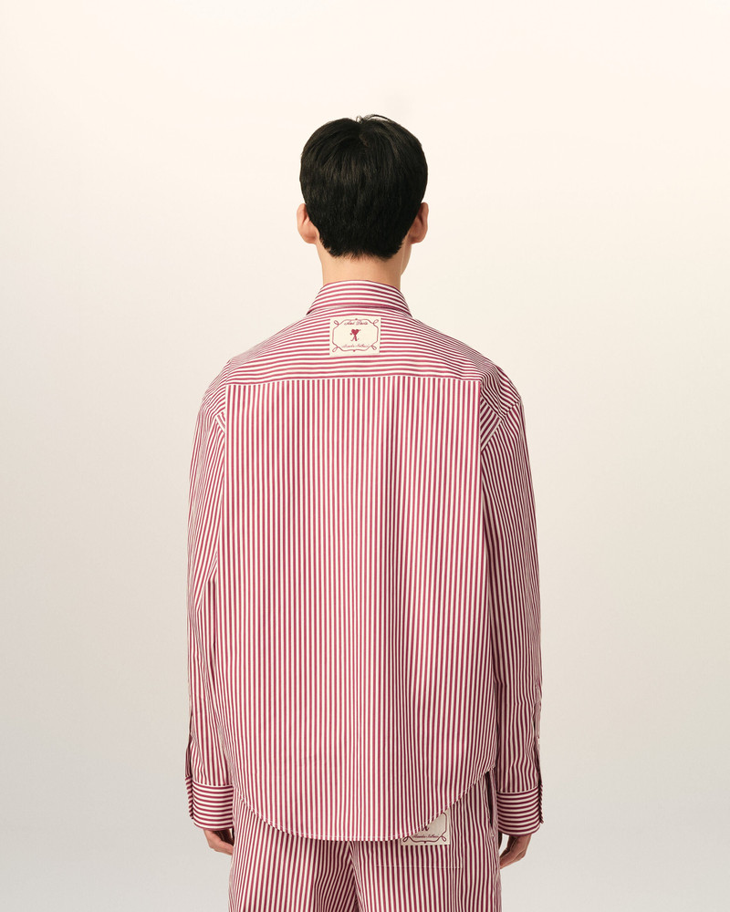 RED BOXY STRIPED COTTON SHIRT 5
