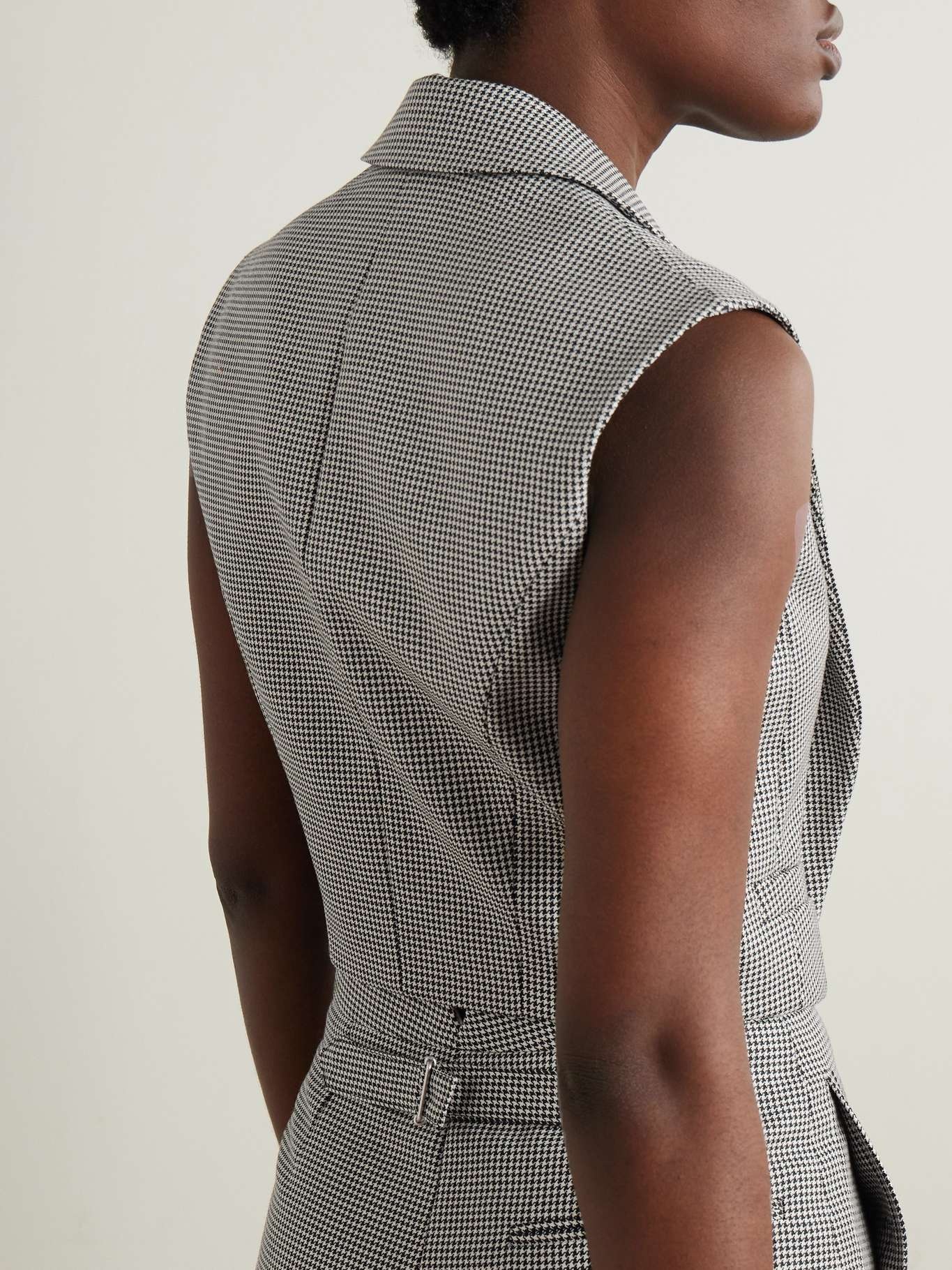 Houndstooth wool and mohair-blend vest Gray - 3