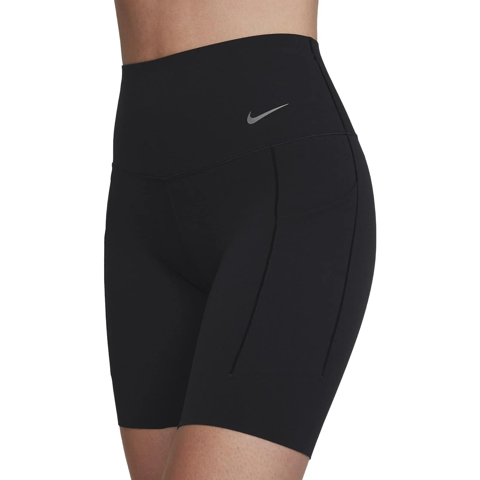 (WMNS) NIKE DRI-FIT UNIVERSA MEDIUM-SUPPORT SHORTS WITH POCKETS 'Black' DQ5995-010 - 1