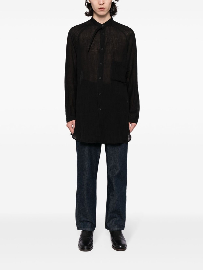 Yohji Yamamoto panelled linen shirt outlook