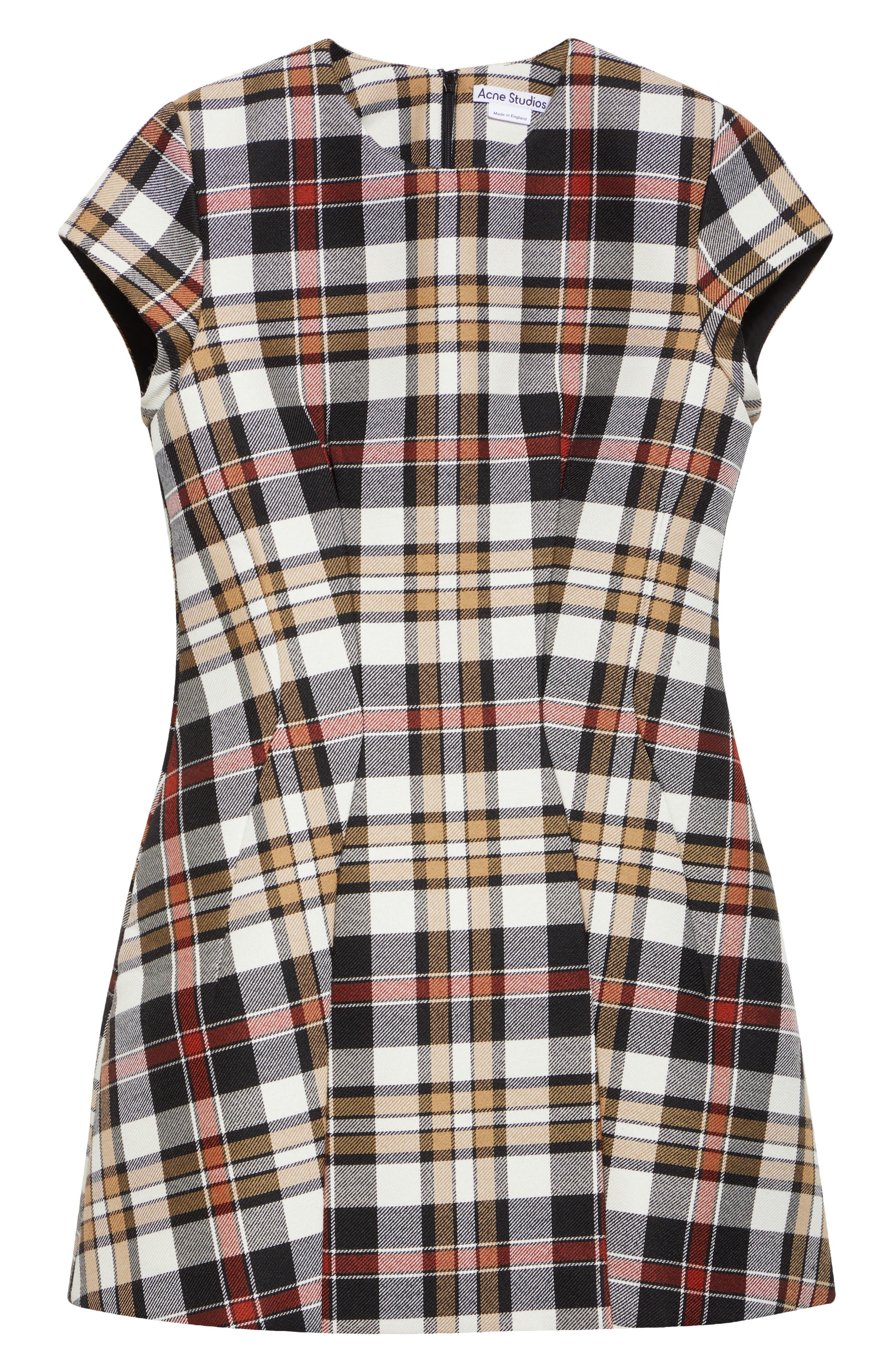 Acne Studios Check Jacquard Minidress in Multi Brown at Nordstrom - 5