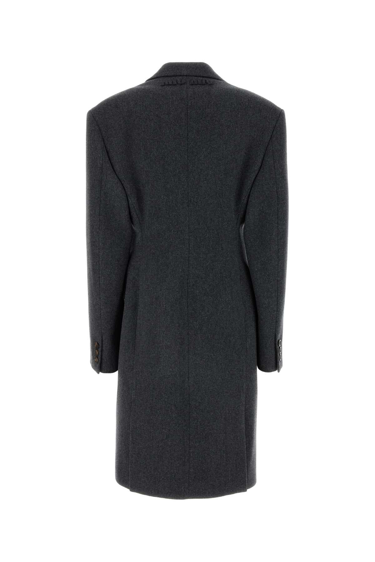 Miu Miu Women Dark Grey Wool Coat - 2