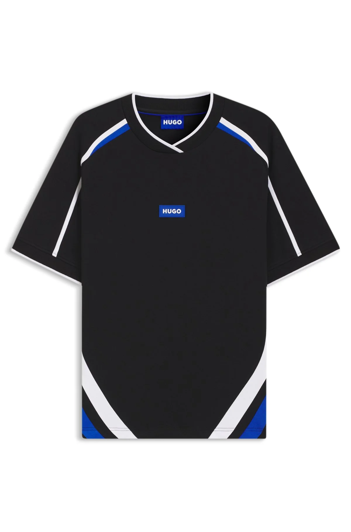 CONTRAST-DETAIL T-SHIRT IN STRETCH COTTON - 1