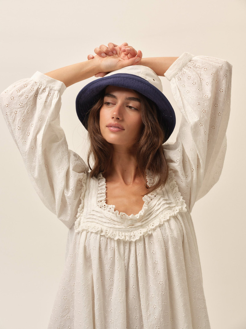 For Love & Lemons Susie Eyelet Babydoll Mini Dress outlook