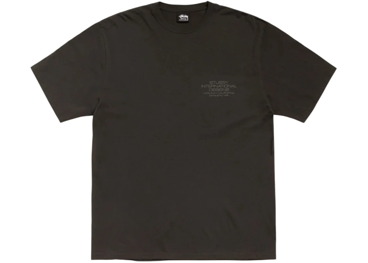 Stussy International Design Pigment Dyed Tee Faded Black - 1