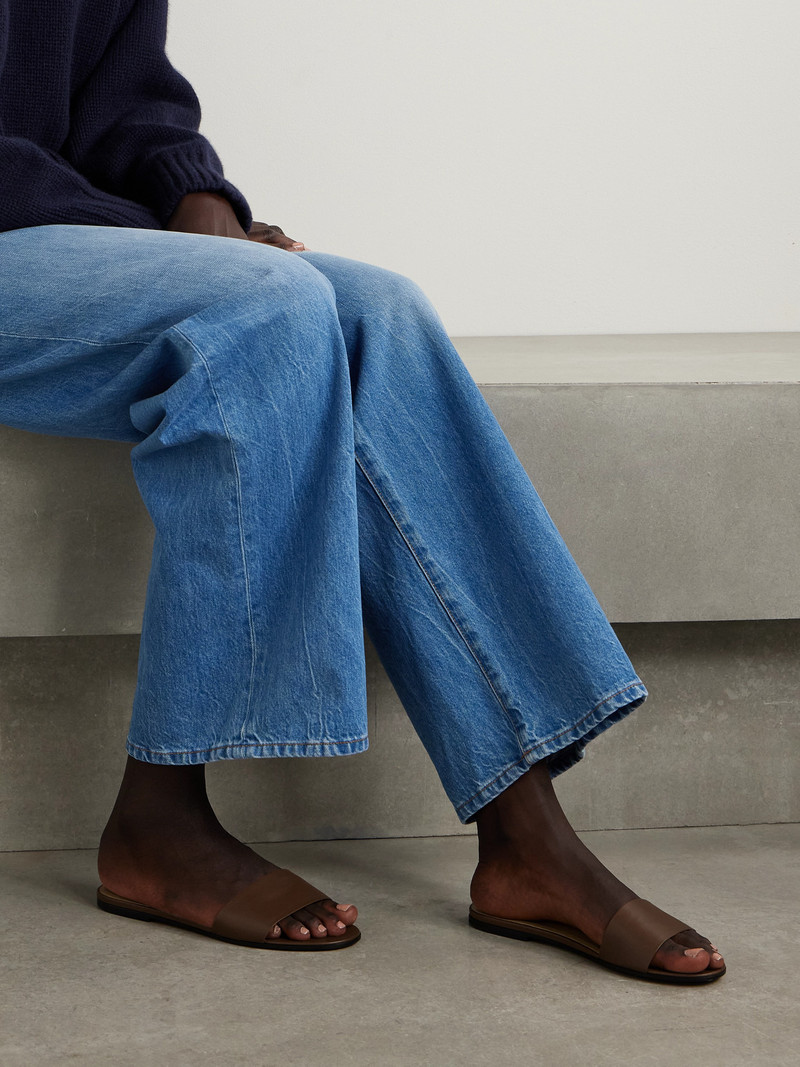 The Row Signum Leather Slides outlook