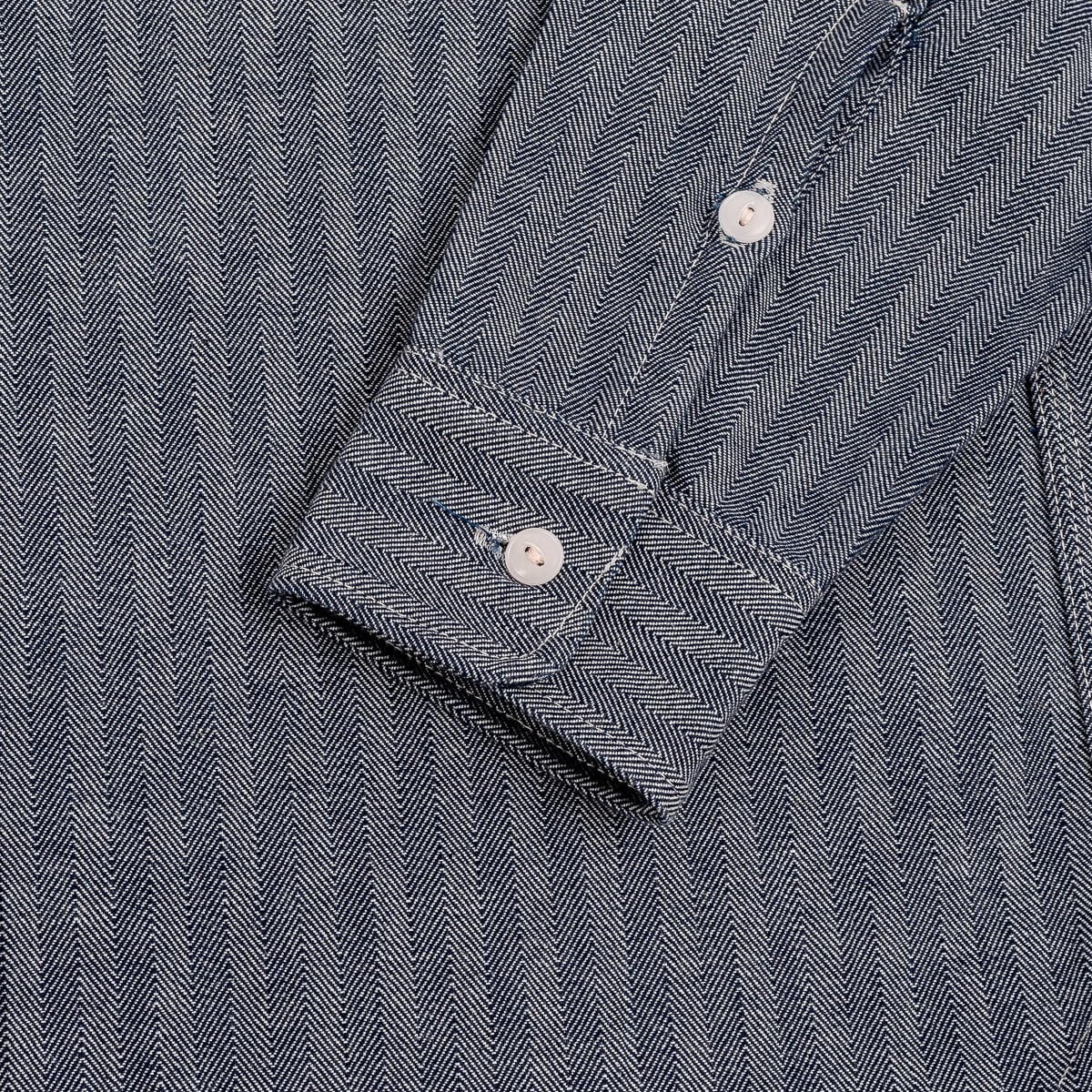 IHSH-308-IND 12oz Herringbone Work Shirt - Indigo - 7