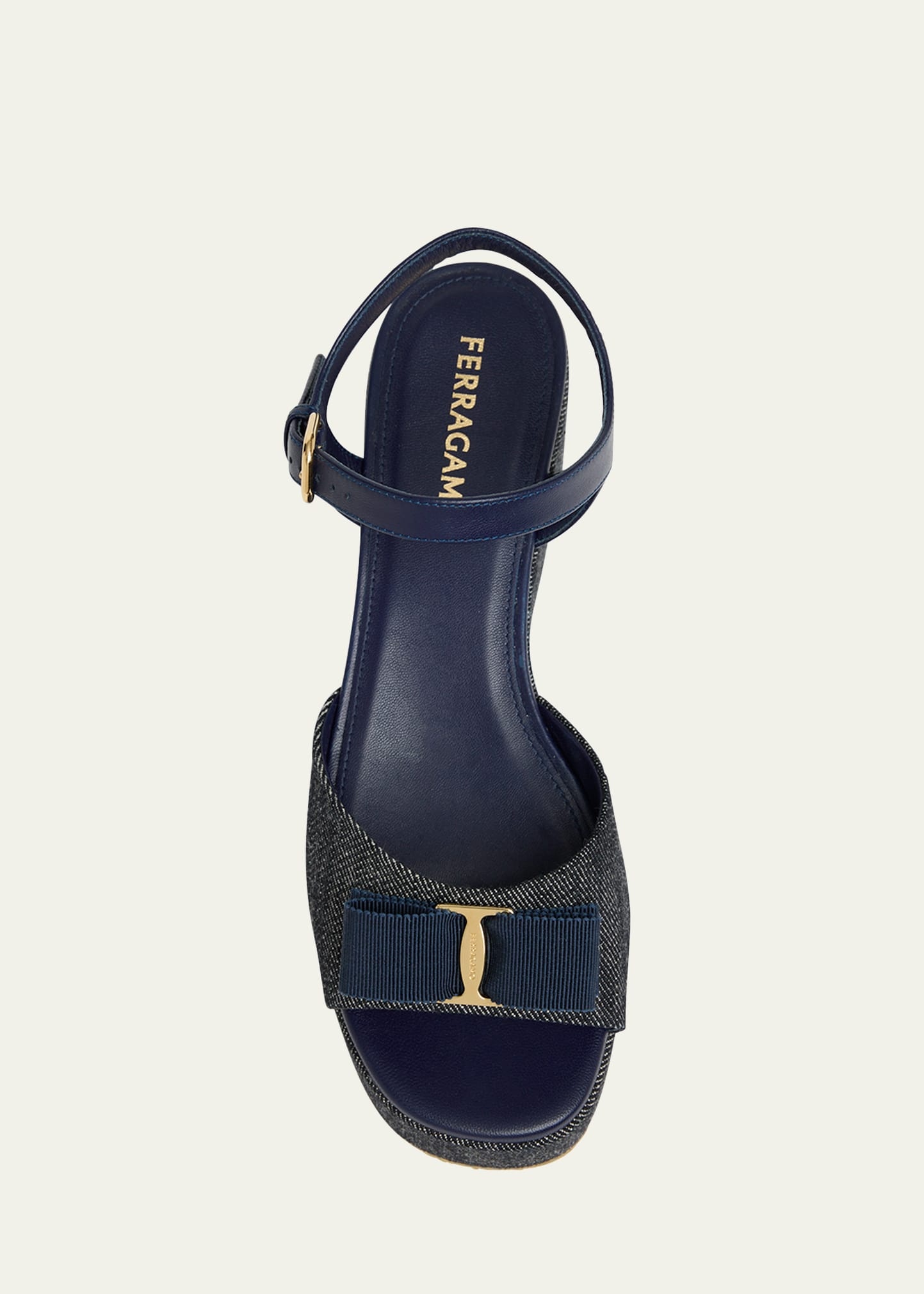 Selna Denim Bow Platform Sandals - 3
