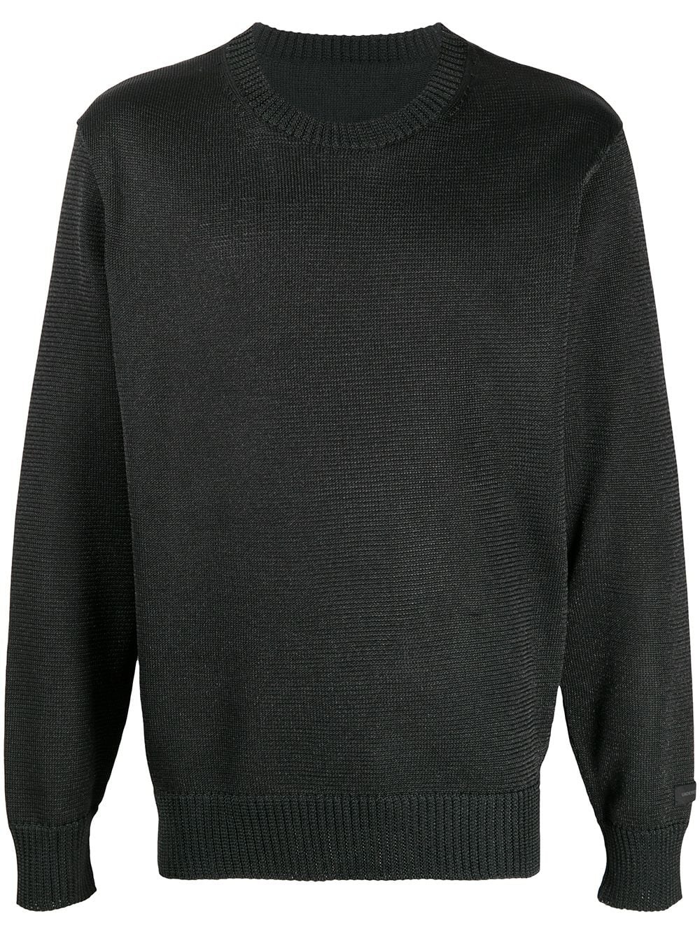 textured crew neck jumper - 1