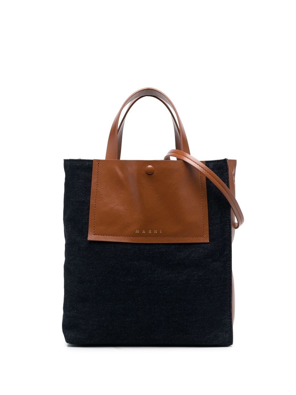 panelled leather tote bag - 1