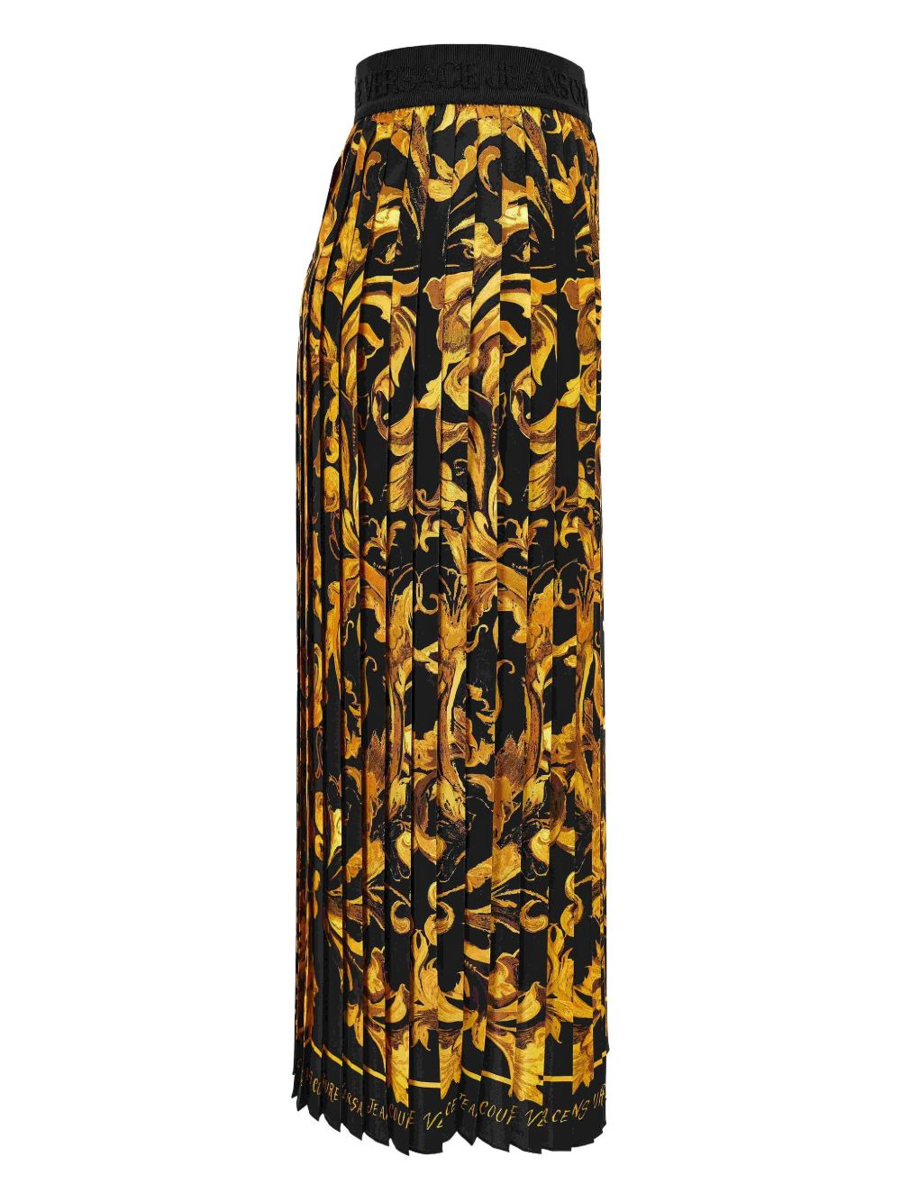 baroque-print pleated midi skirt - 3