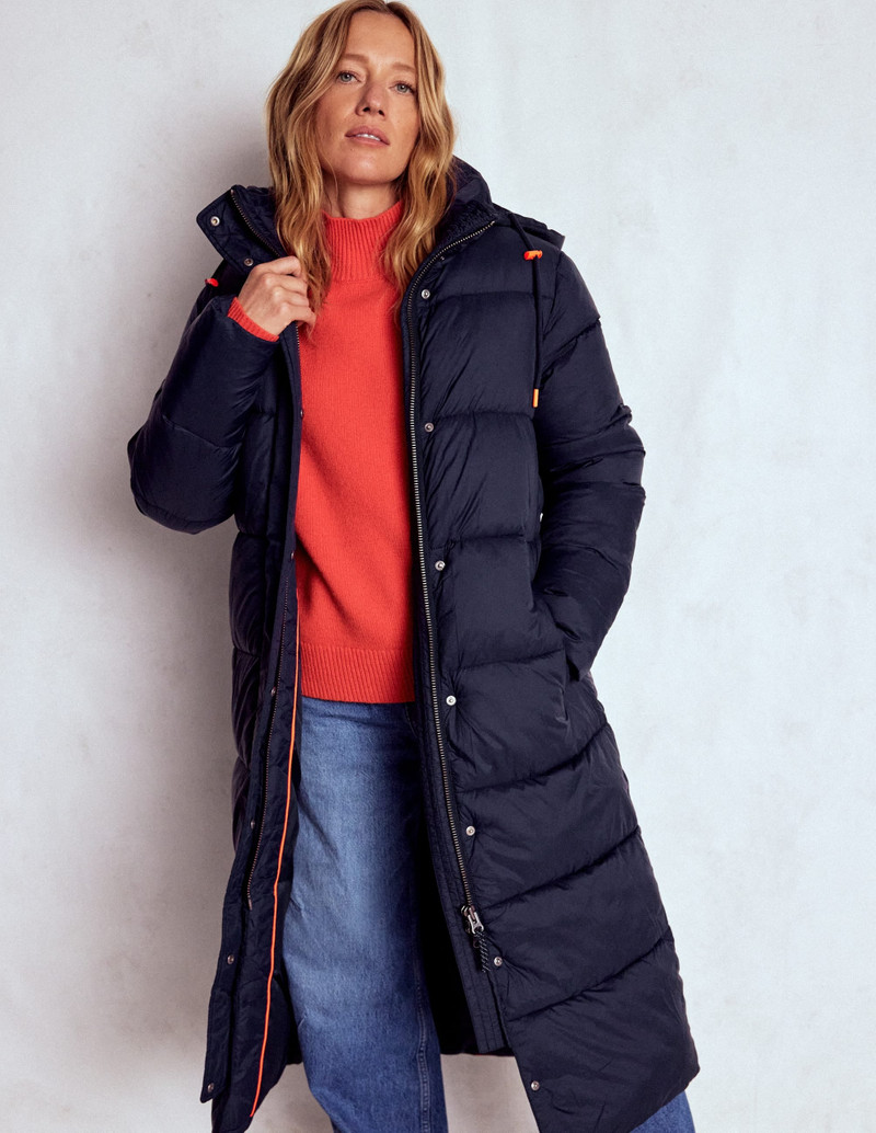 Longline Padded Coat-Navy 5