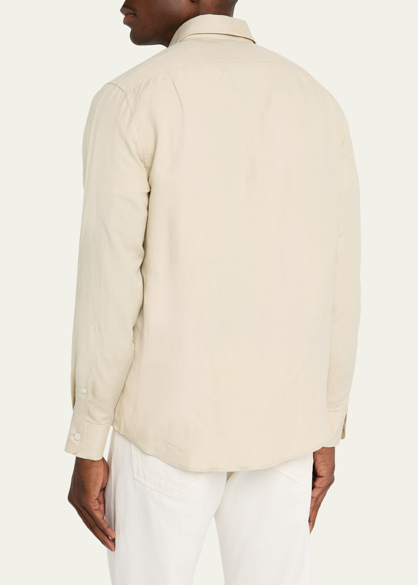 Men's Silk and Linen Button-Down Shirt - 3