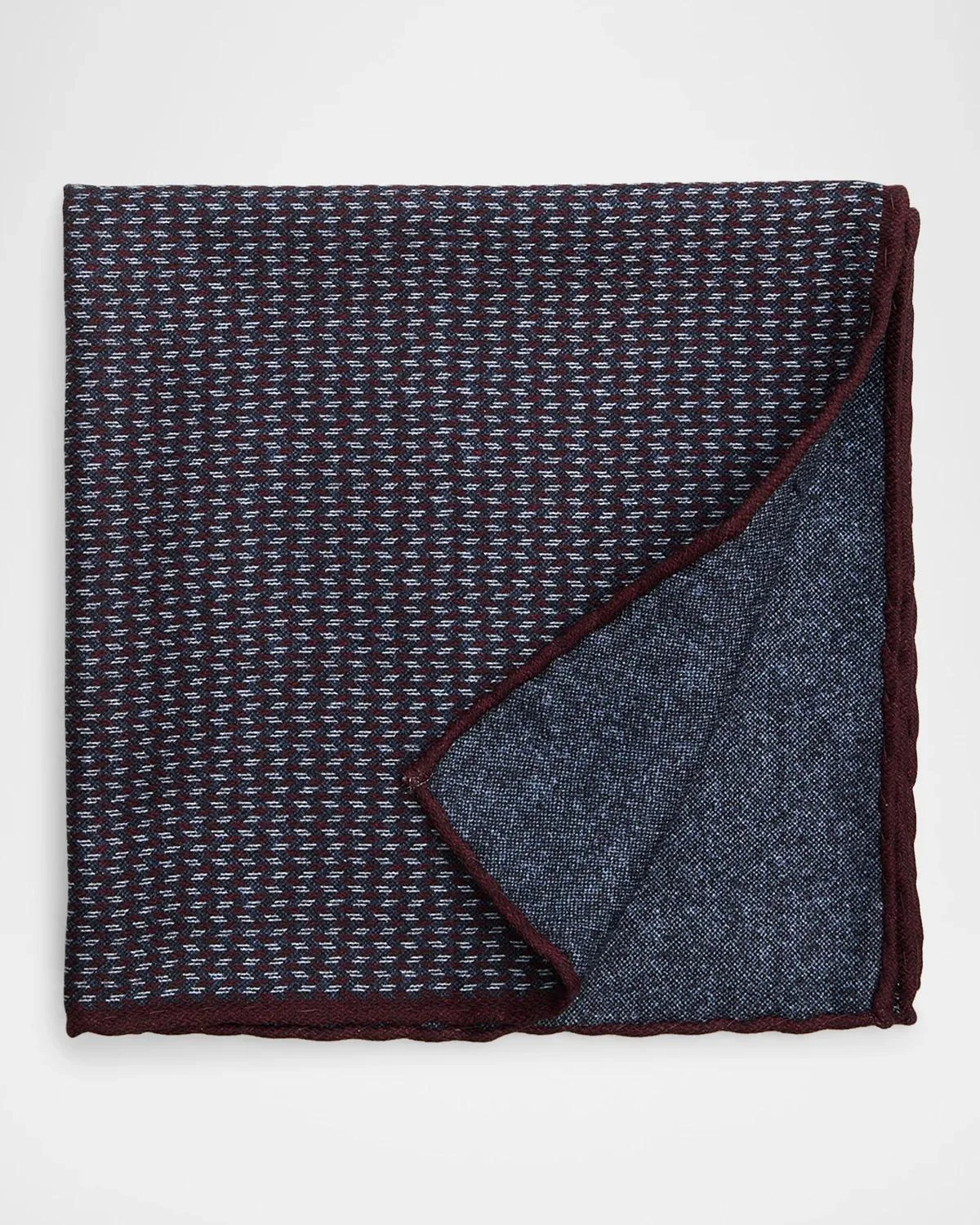 Men's Chevron Double-Face Silk Pocket Square - 1