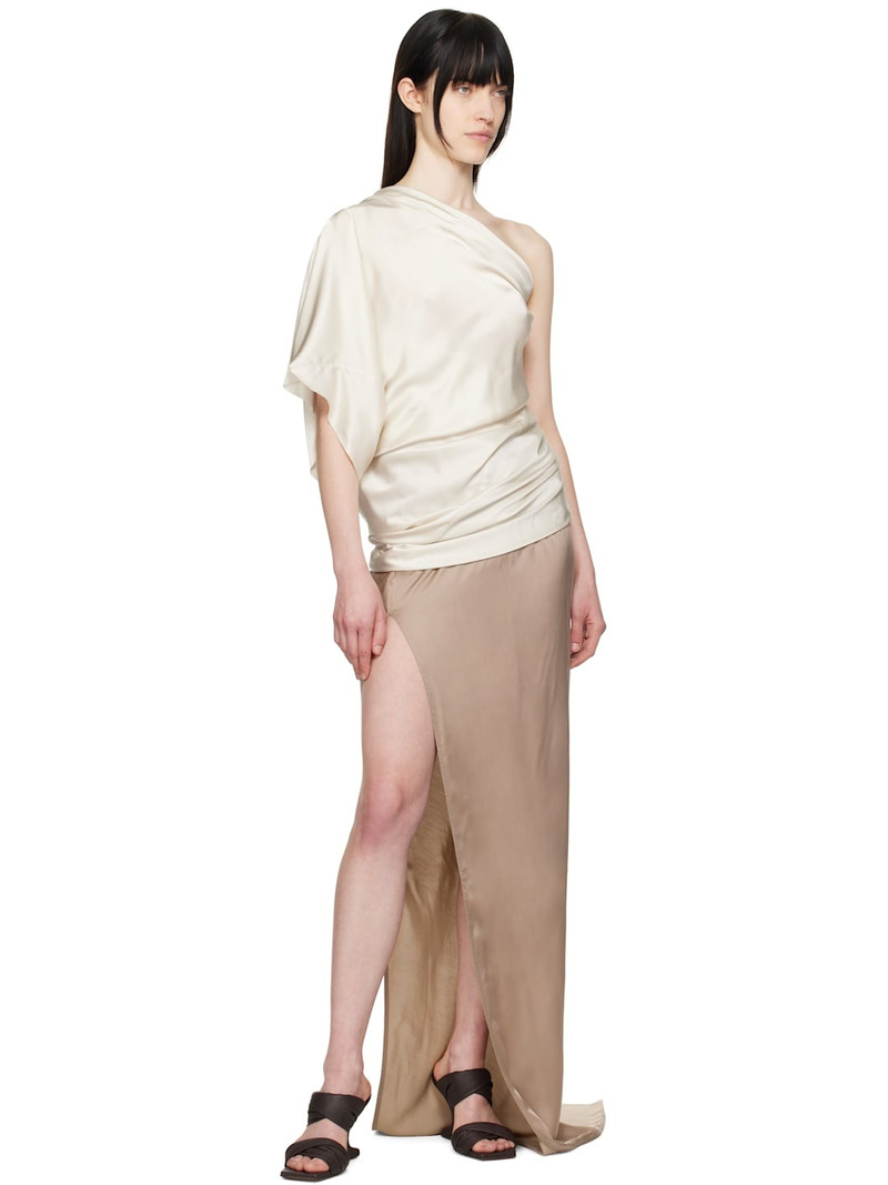 Rick Owens Taupe Hollywood Slit Maxi Skirt outlook