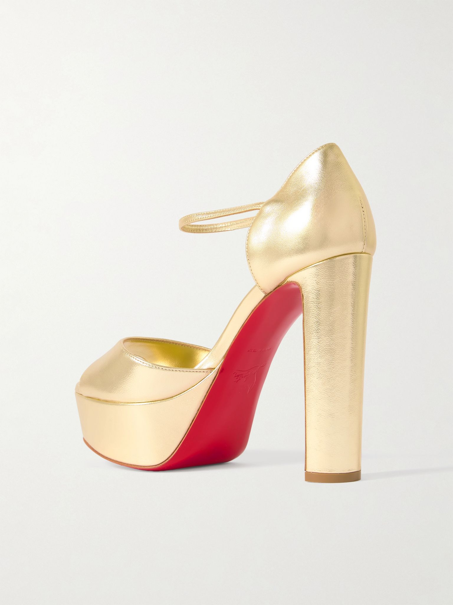 Sandaloo 130 mirrored-leather platform sandals Gold - 3