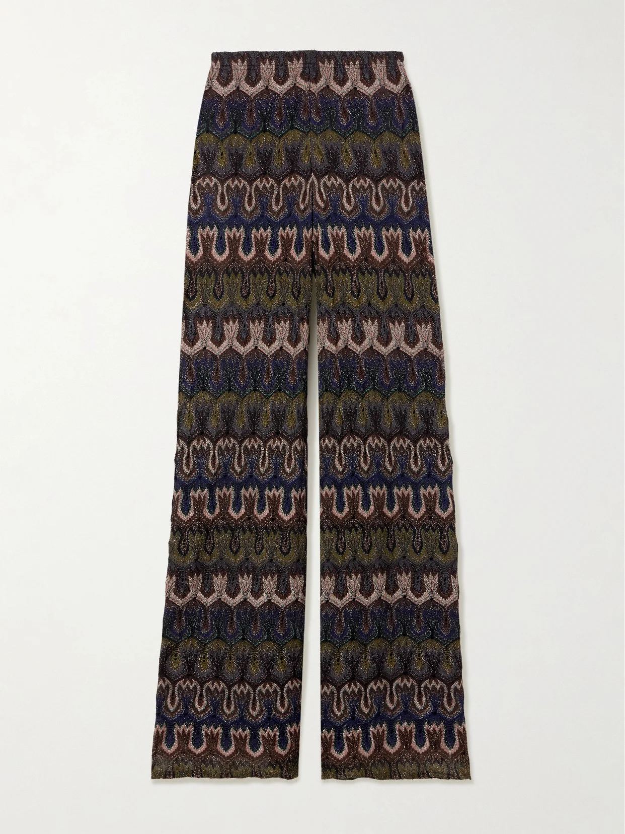 Metallic Crochet-knit Pants - 1