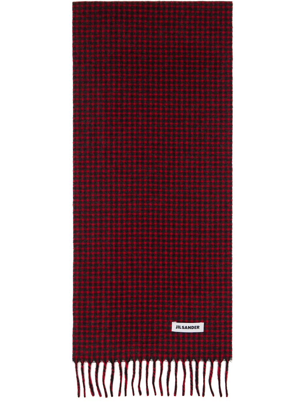 Red & Black Check Scarf - 1
