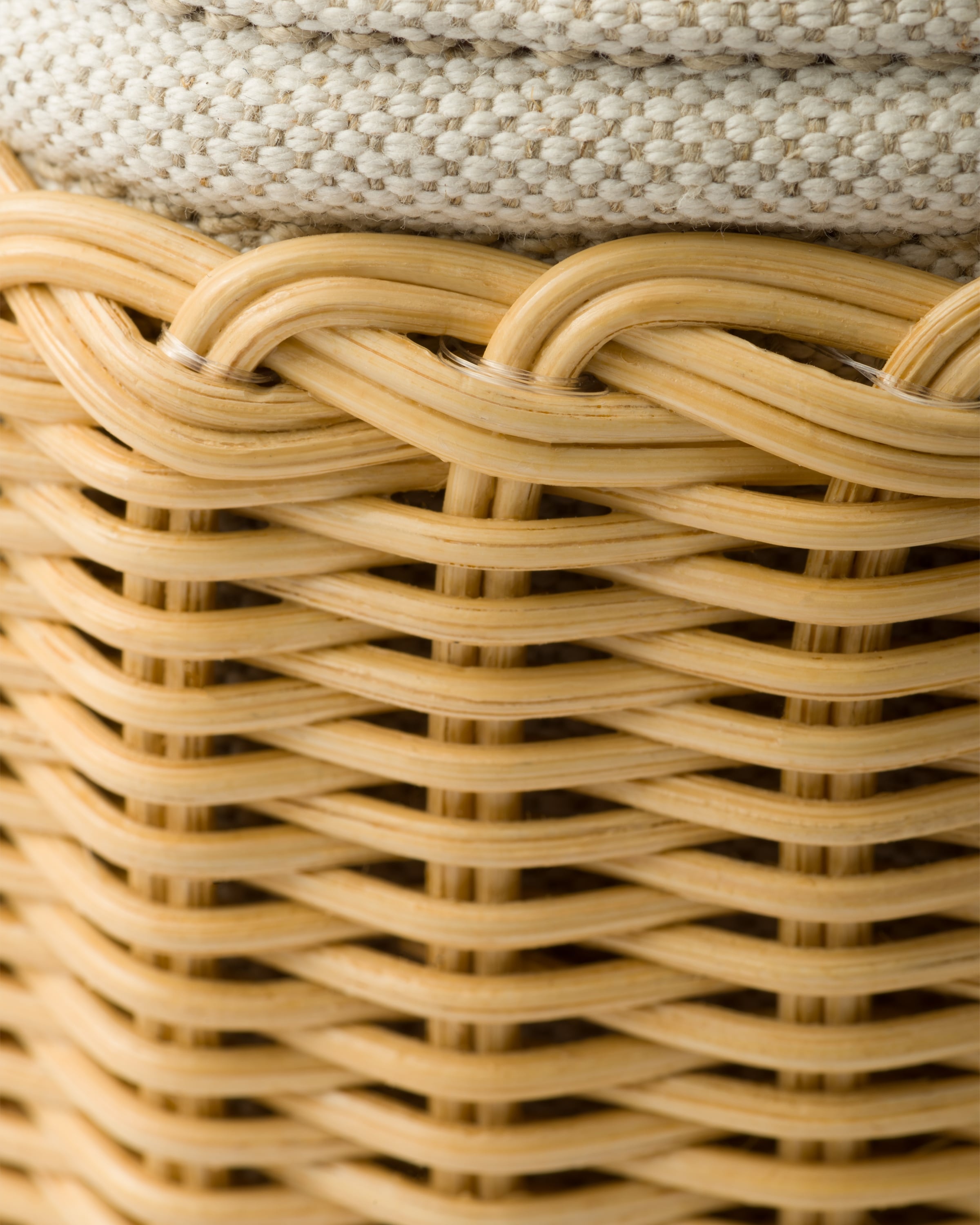 Woven fabric and linen blend mini tote bag - 6