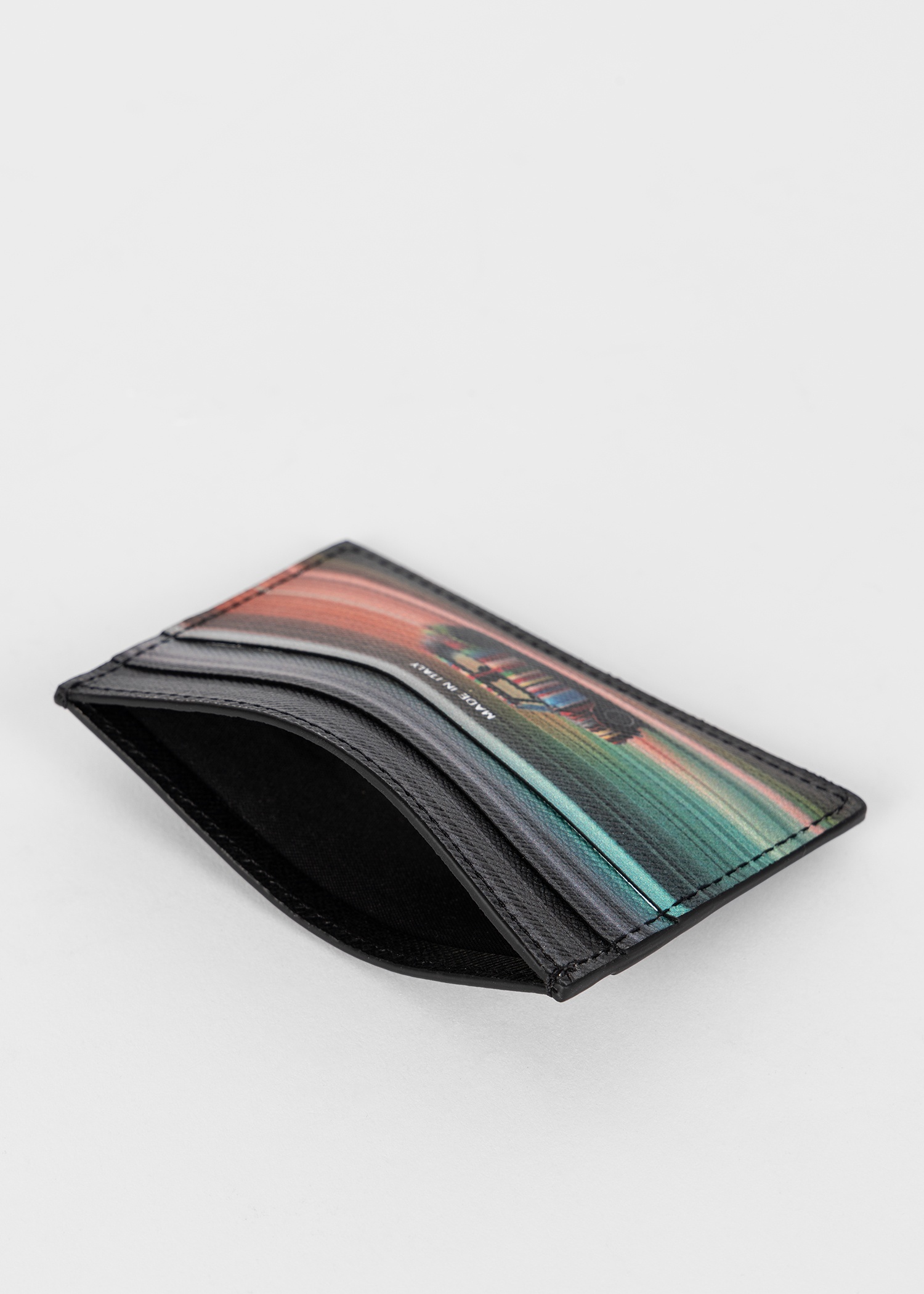 'Mini Blur' Print Leather Card Holder - 4