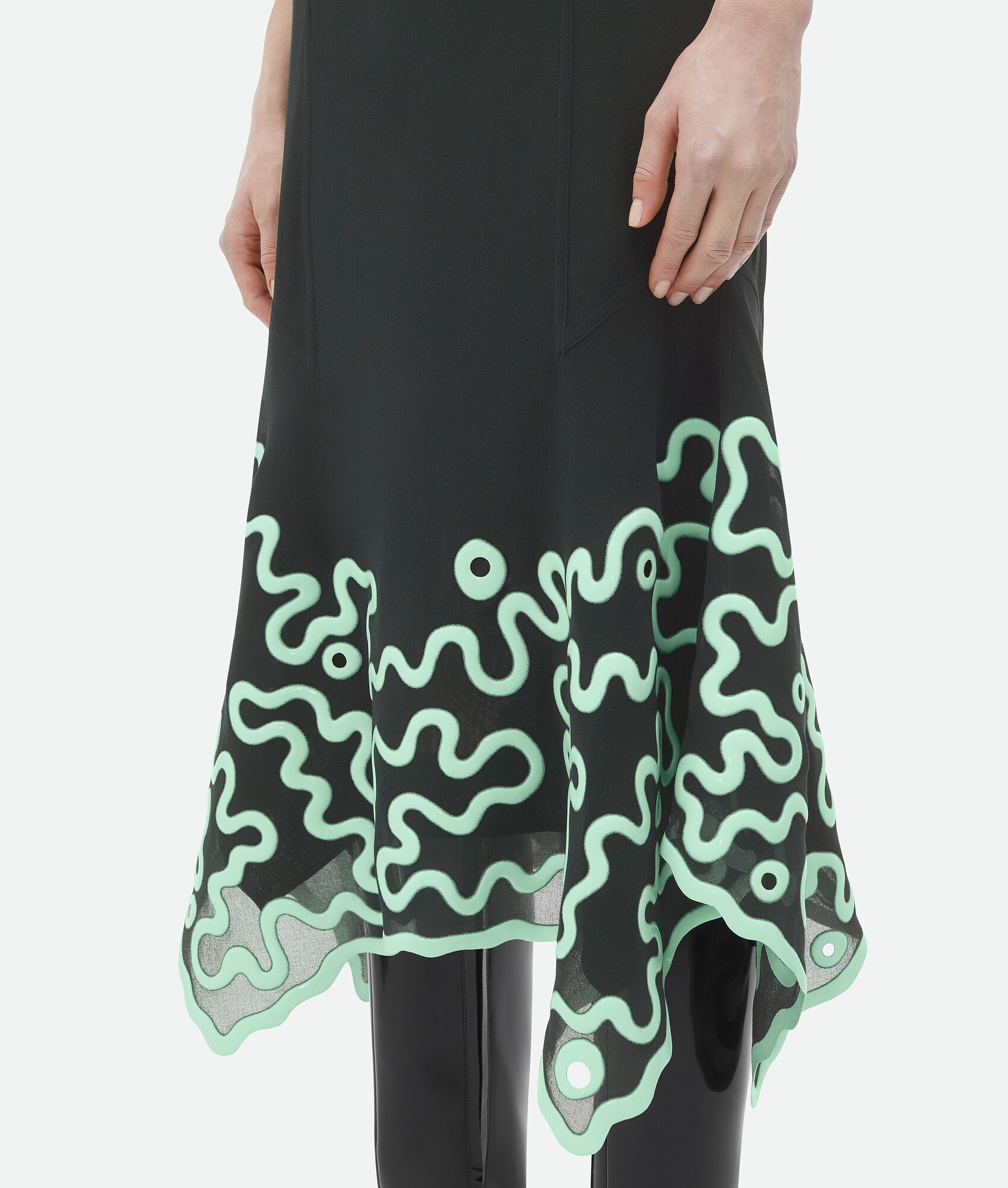 Cotton Midi Skirt With Silicone Motif - 5