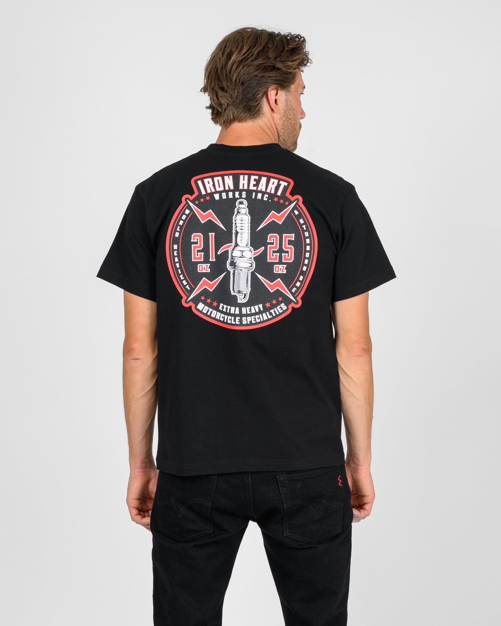 7.5OZ PRINTED LOOPWHEEL CREW NECK T-SHIRT - BLACK - 2