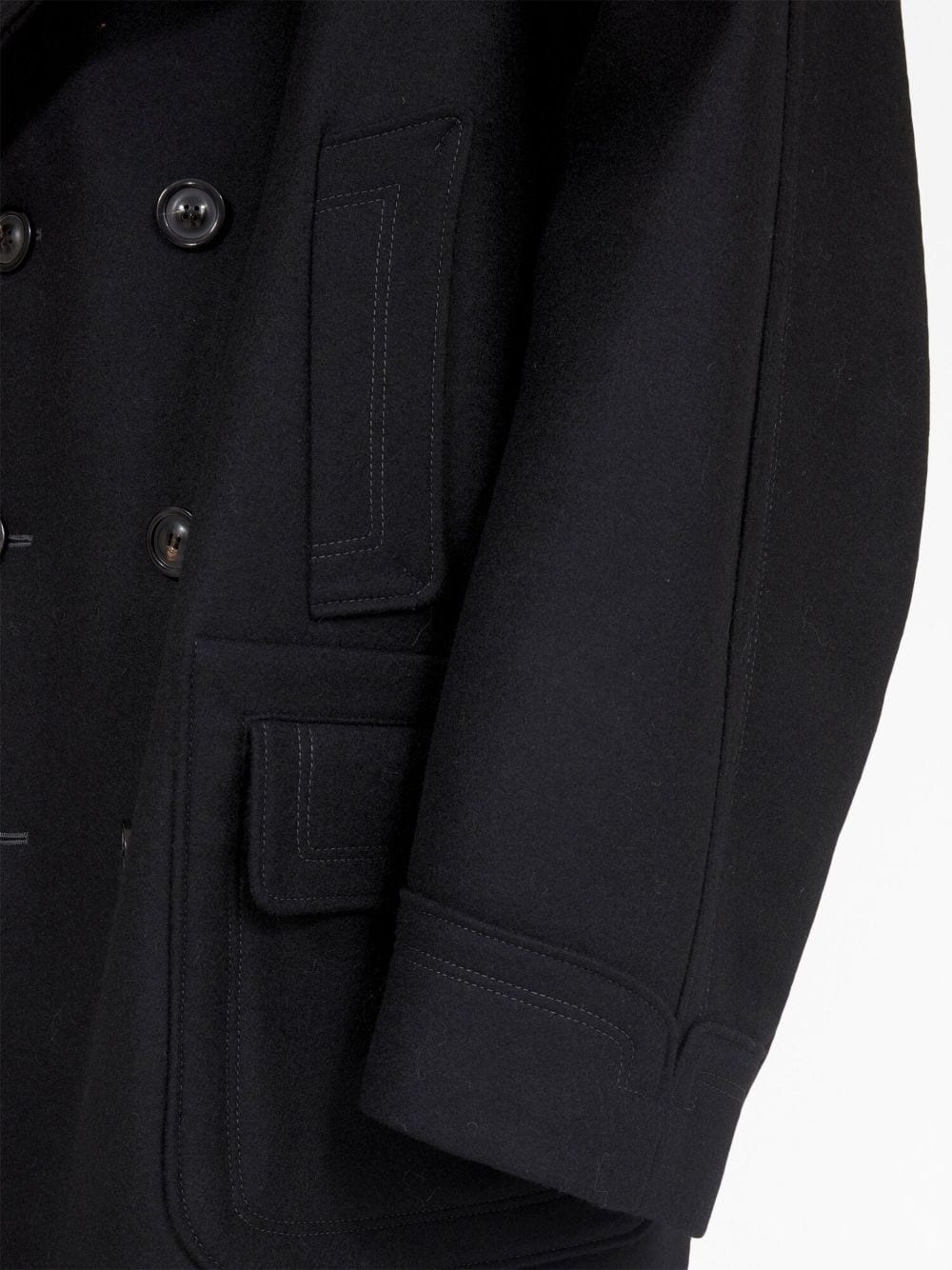 double-breasted wool-blend coat - 7