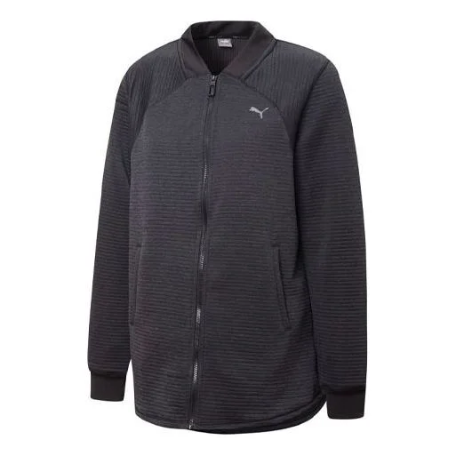 (WMNS) PUMA Studio Textured Knitting Jacket Black 520994-01 - 1