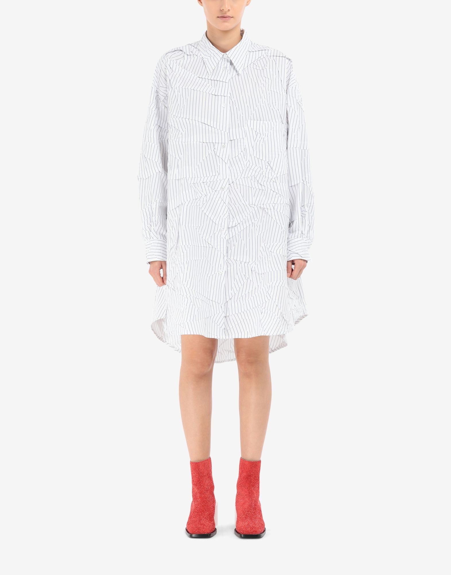 Crushed pinstripe shirt-dress - 2