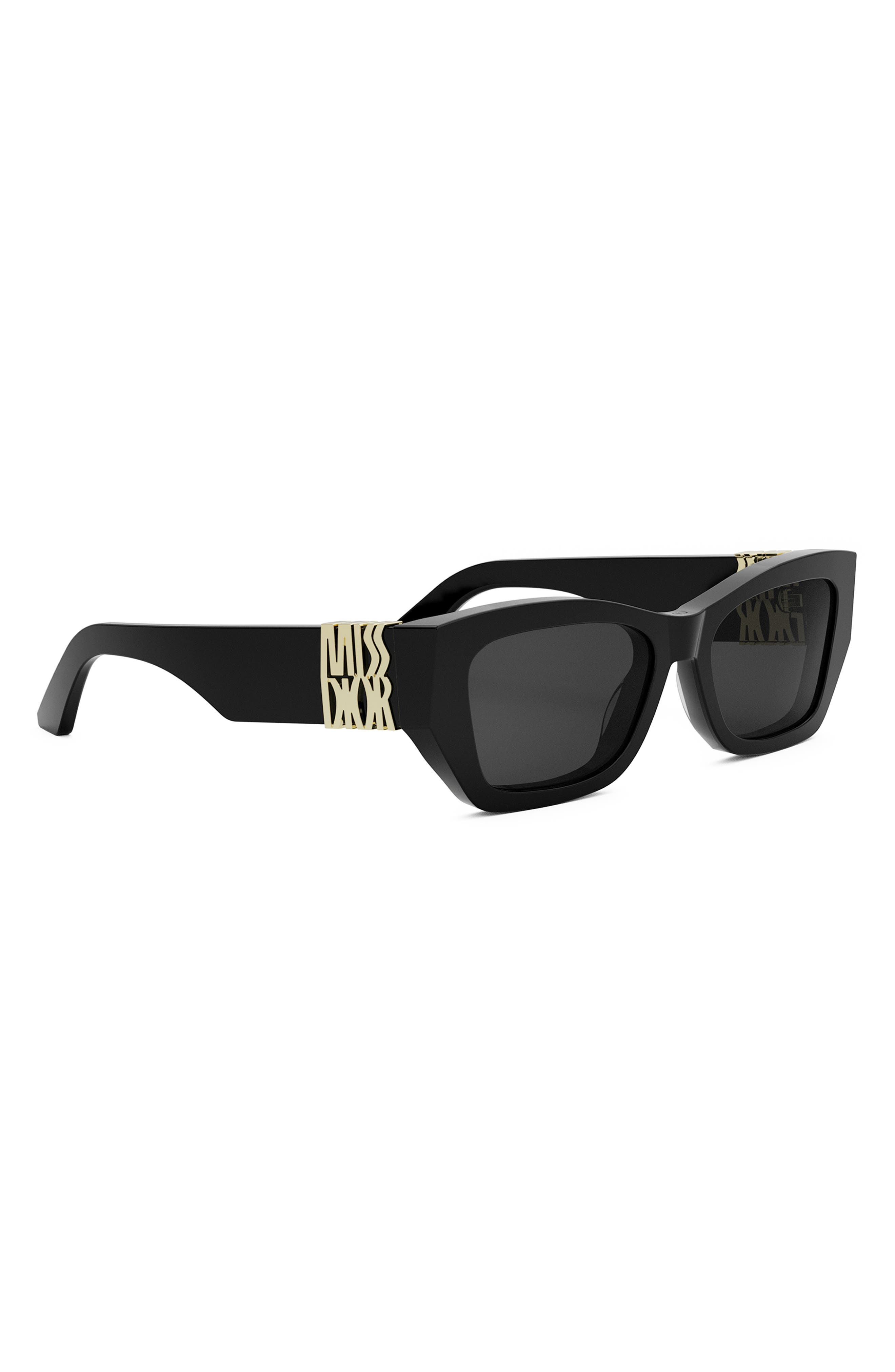 MissDior S1I 55mm Square Sunglasses in Shiny Black /Smoke at Nordstrom - 4
