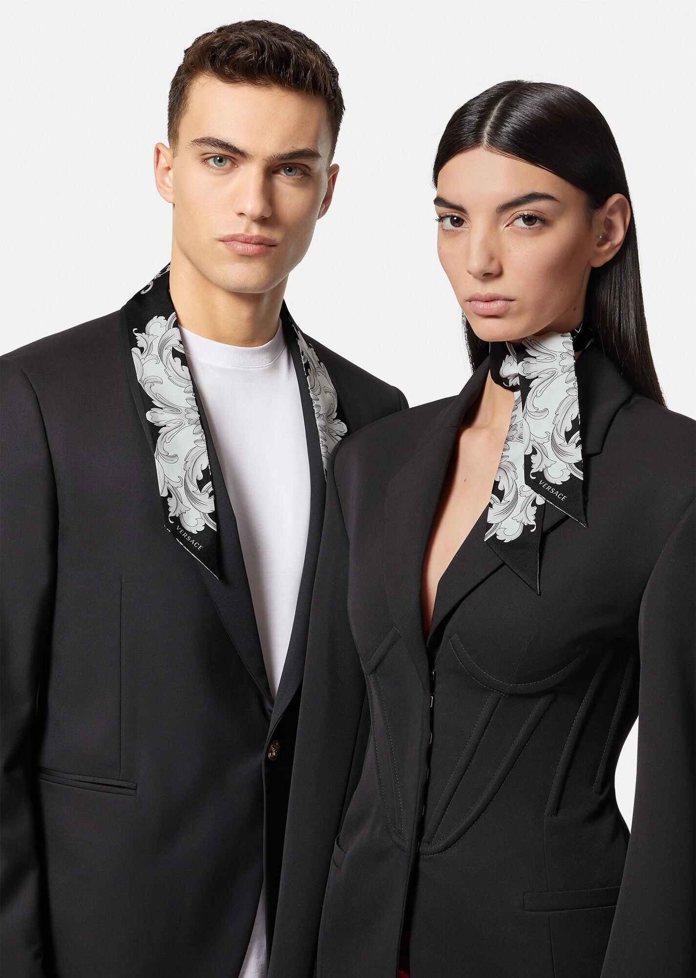 Sliver Baroque Silk Scarf - 3