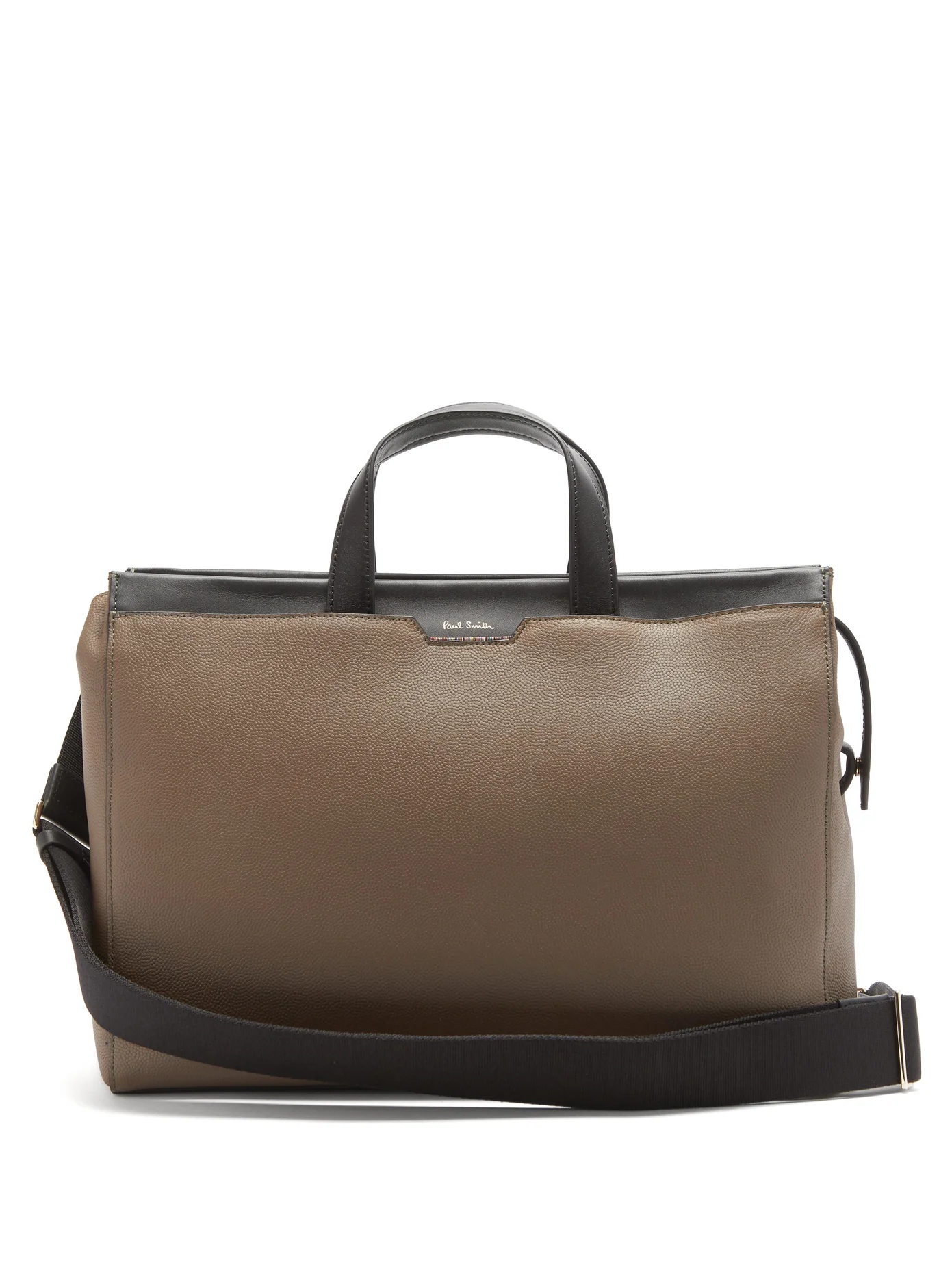 Signature-stripe leather briefcase - 1