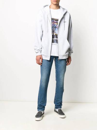 MSGM drawstring zip-front hoodie outlook