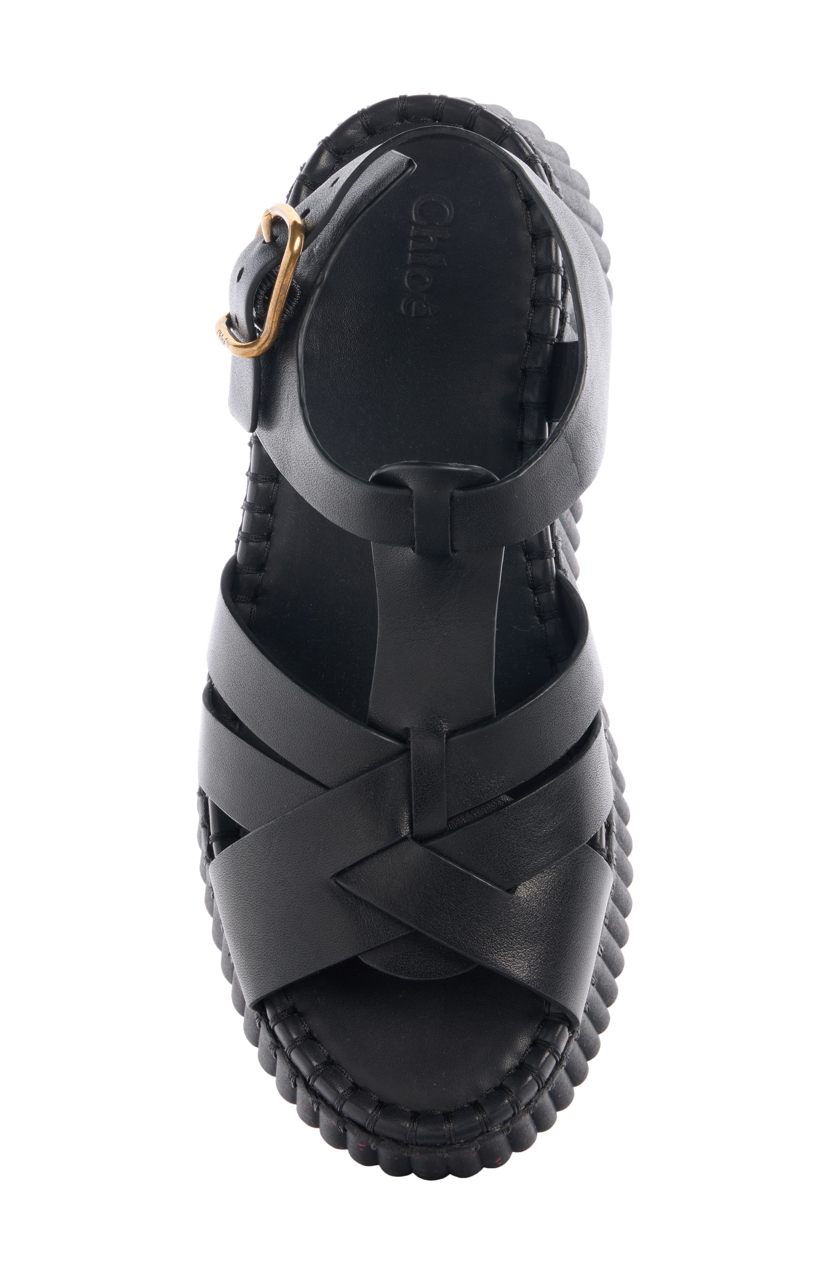 Chloé Nama Wedge Platform Sandal in Black at Nordstrom - 4