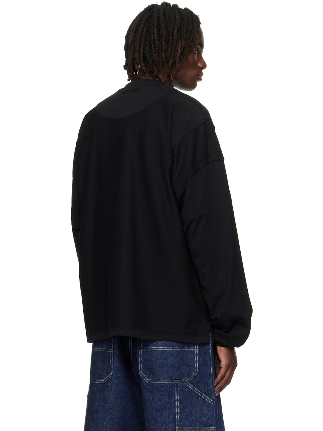 Black 'Shut Down' Embroidered Longsleeve Sweatshirt - 3