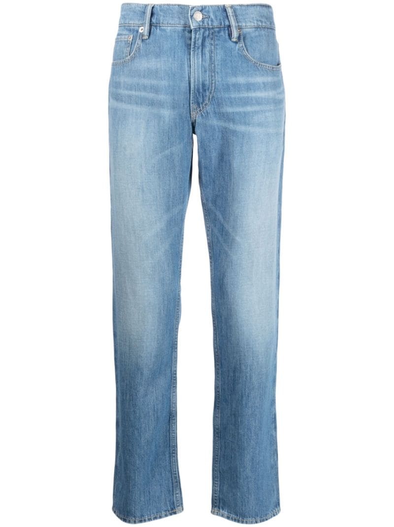 stonewashed straight-leg jeans - 1