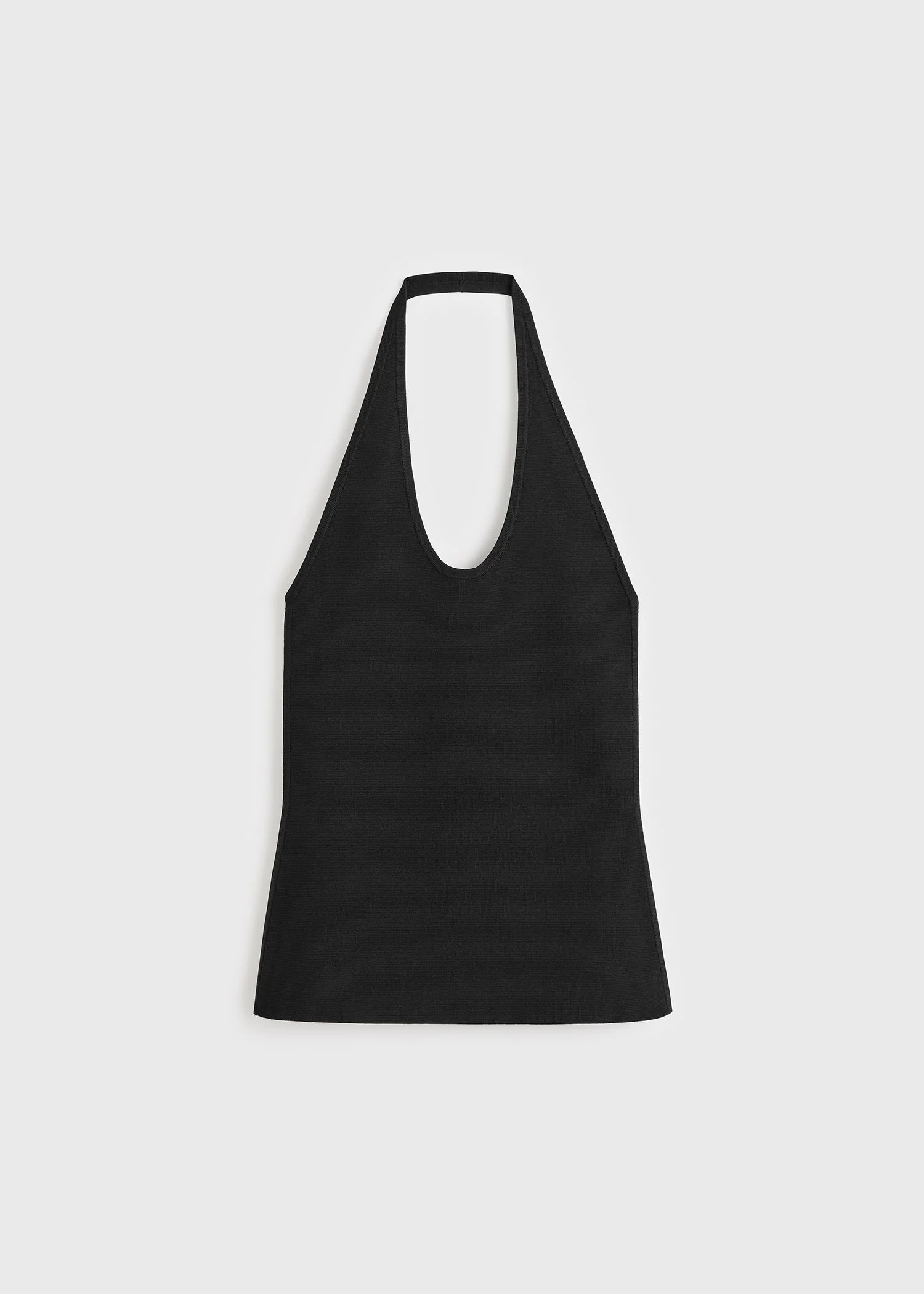 Compact knit halter top black - 1